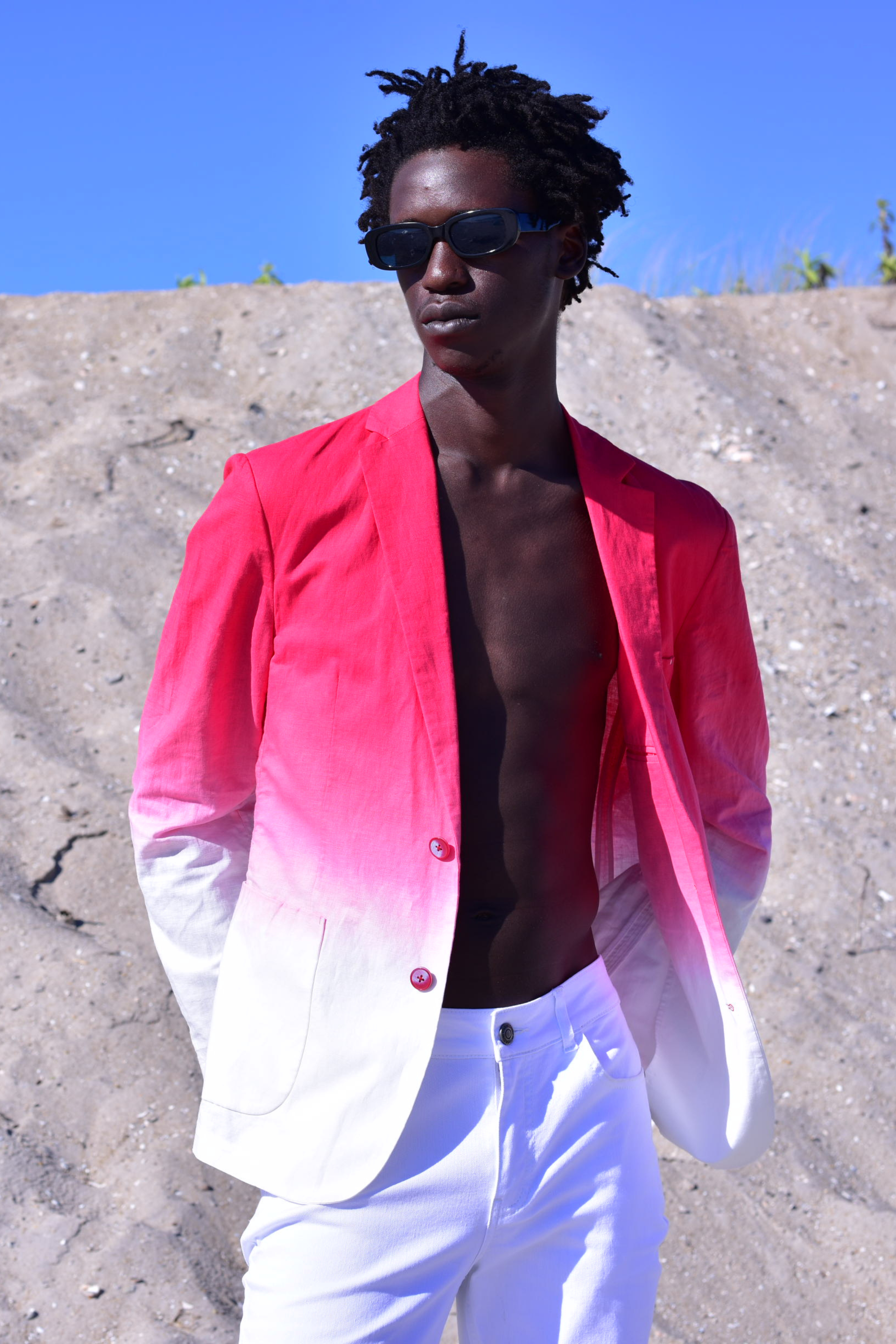 Paradise Notch Unlined Blazer - slim - Red Dip Dye