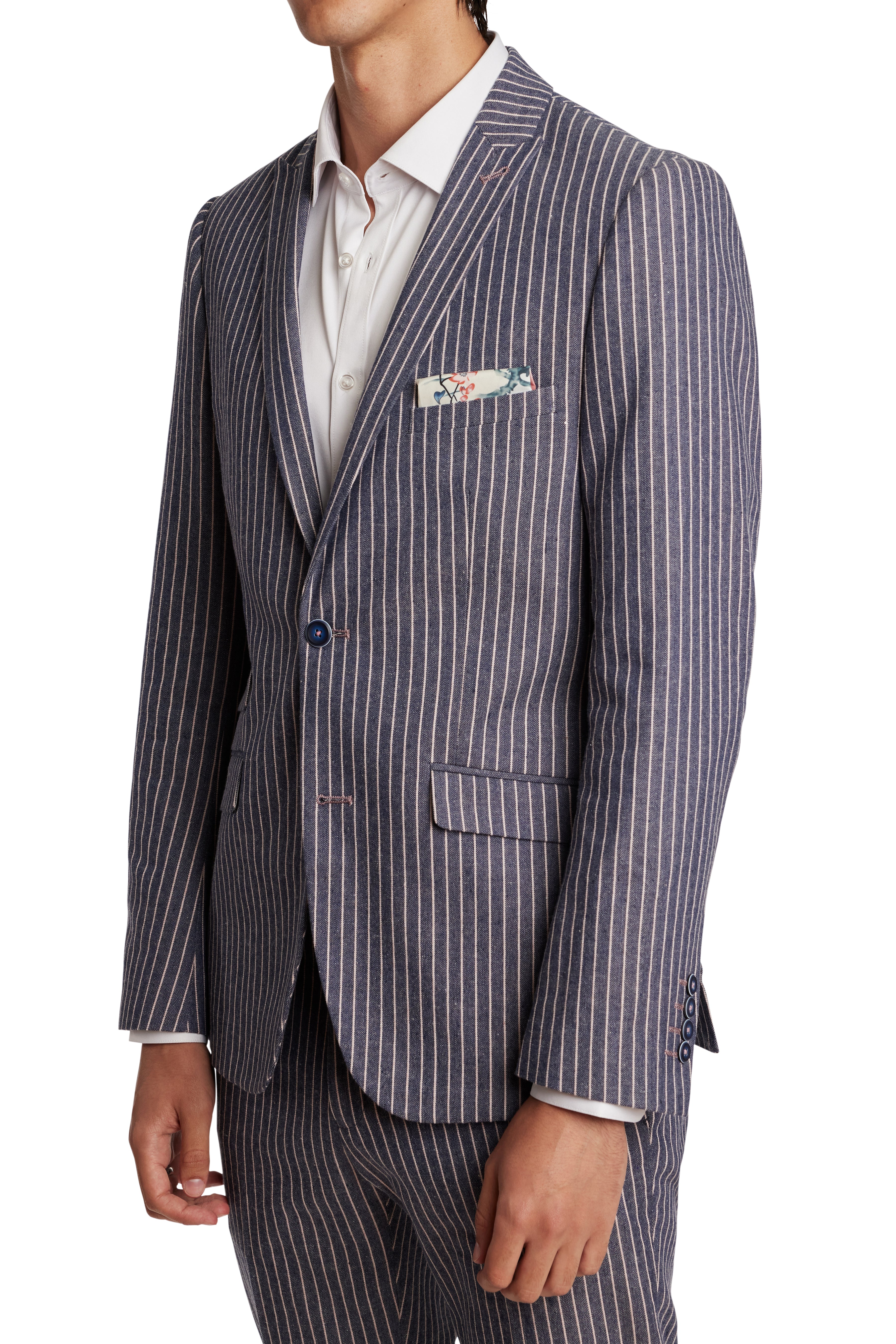 Ashton Peak Jacket - slim - Blue Pink Stripe