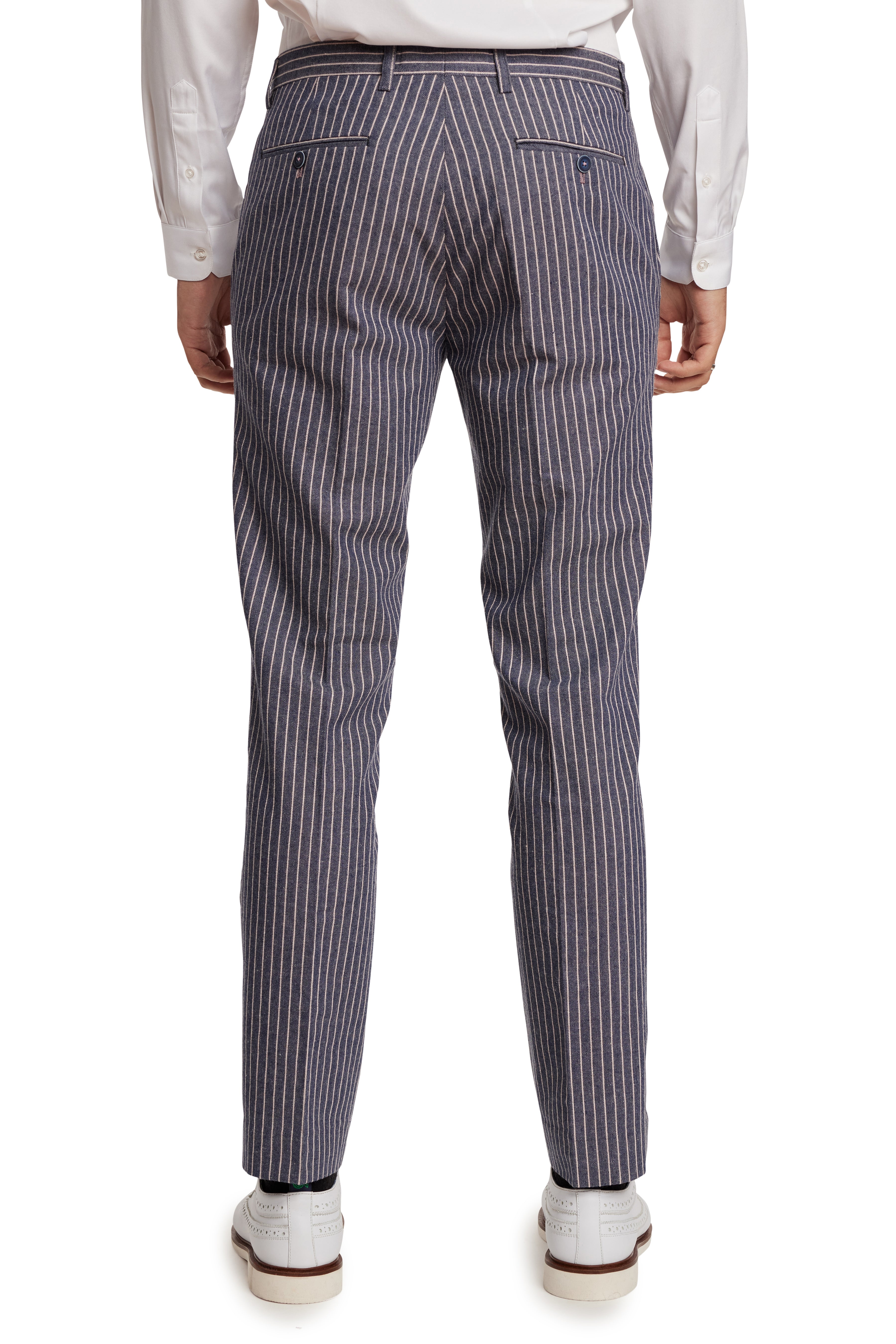 Downing Pants - slim - Blue Pink Stripe