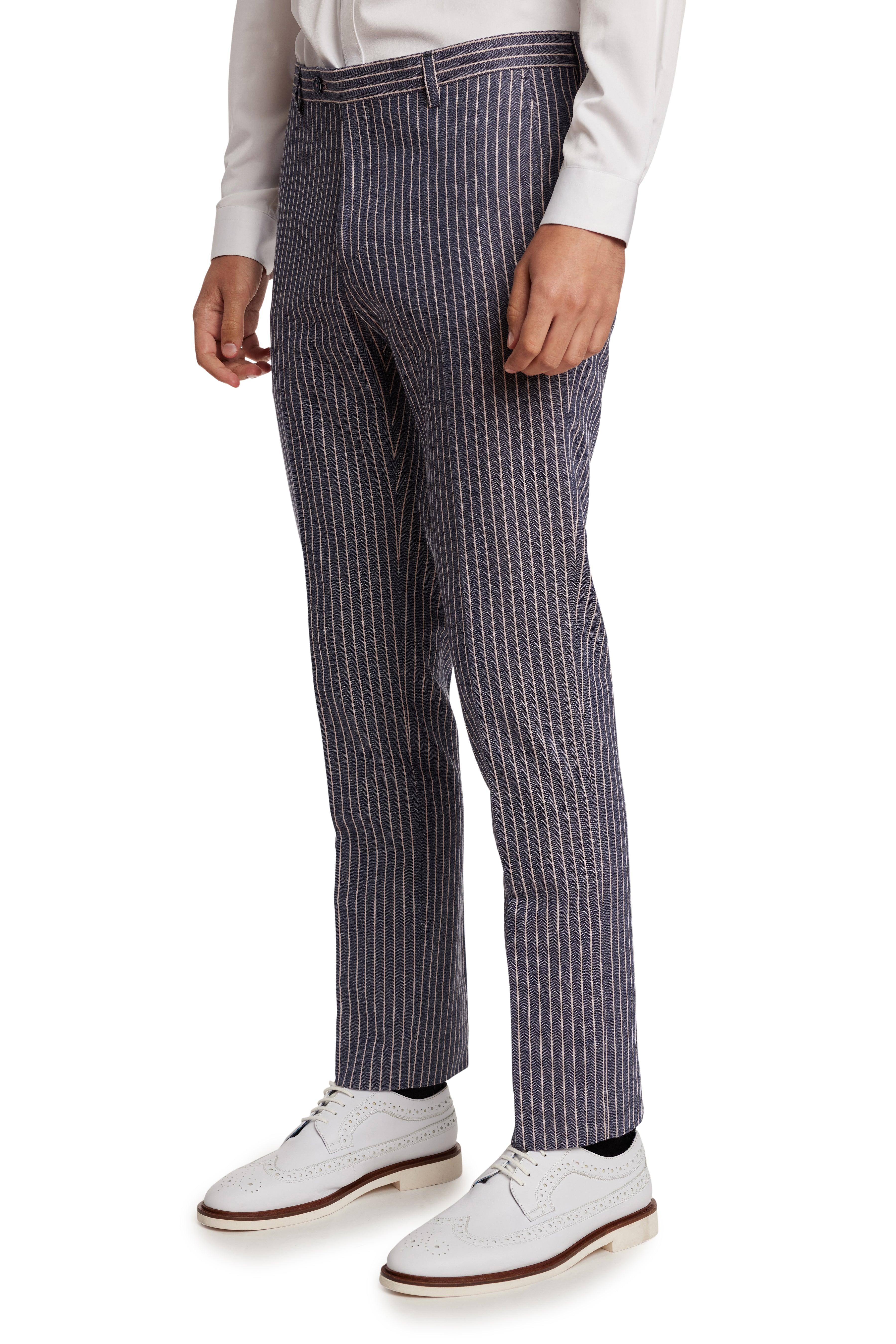 Downing Pants - slim - Blue Pink Stripe