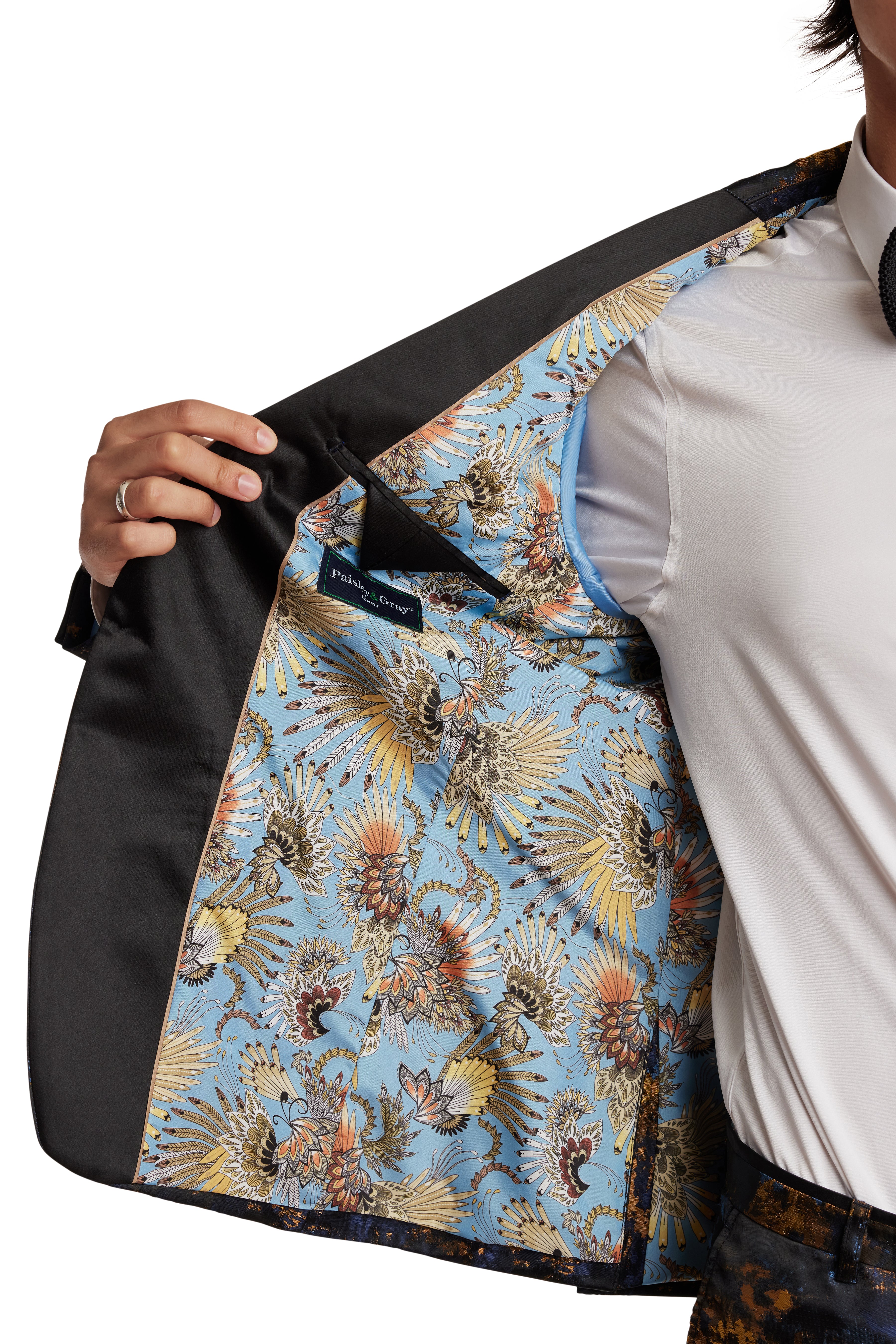 Grosvenor Peak Tux Jacket - slim - Blue Gold