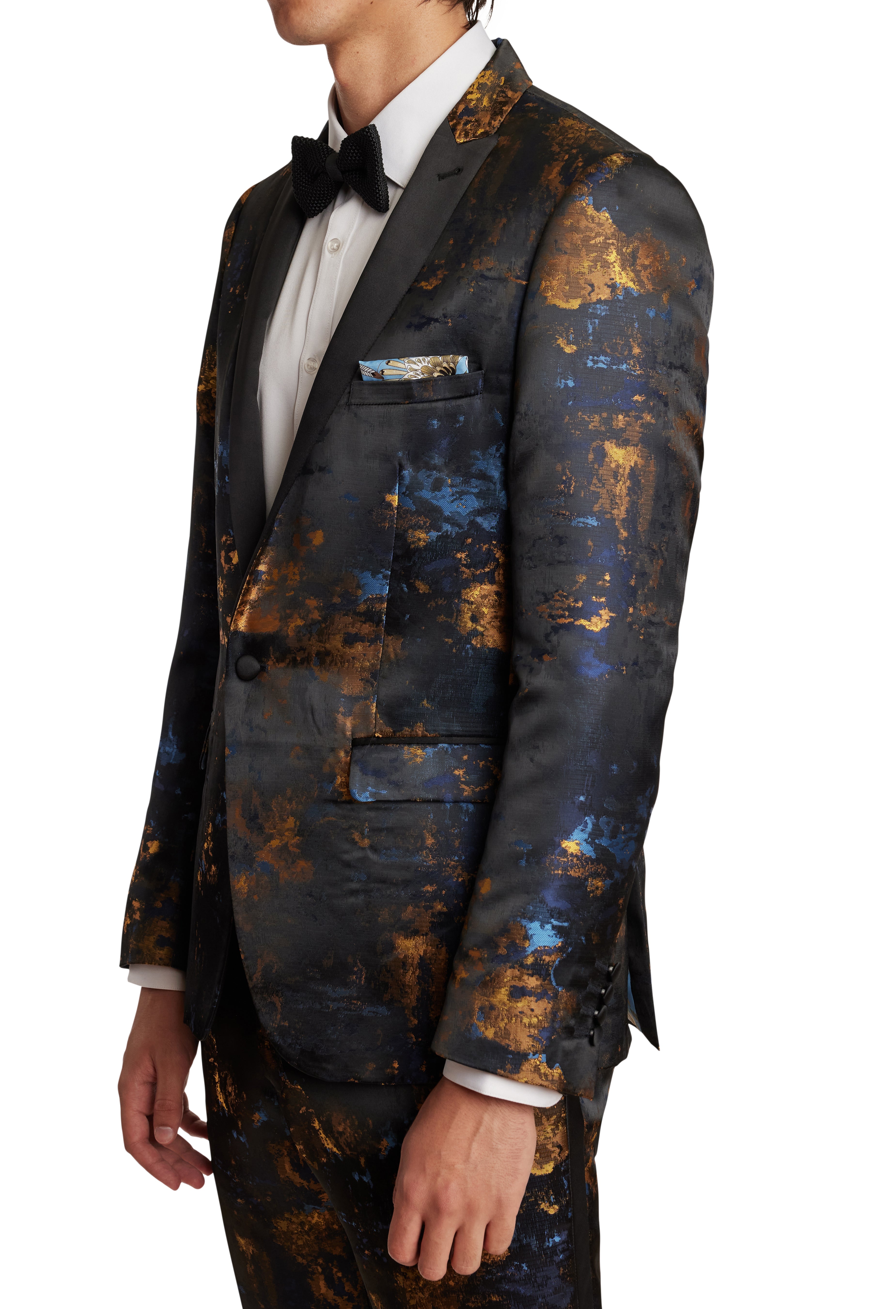 Grosvenor Peak Tux Jacket - slim - Blue Gold