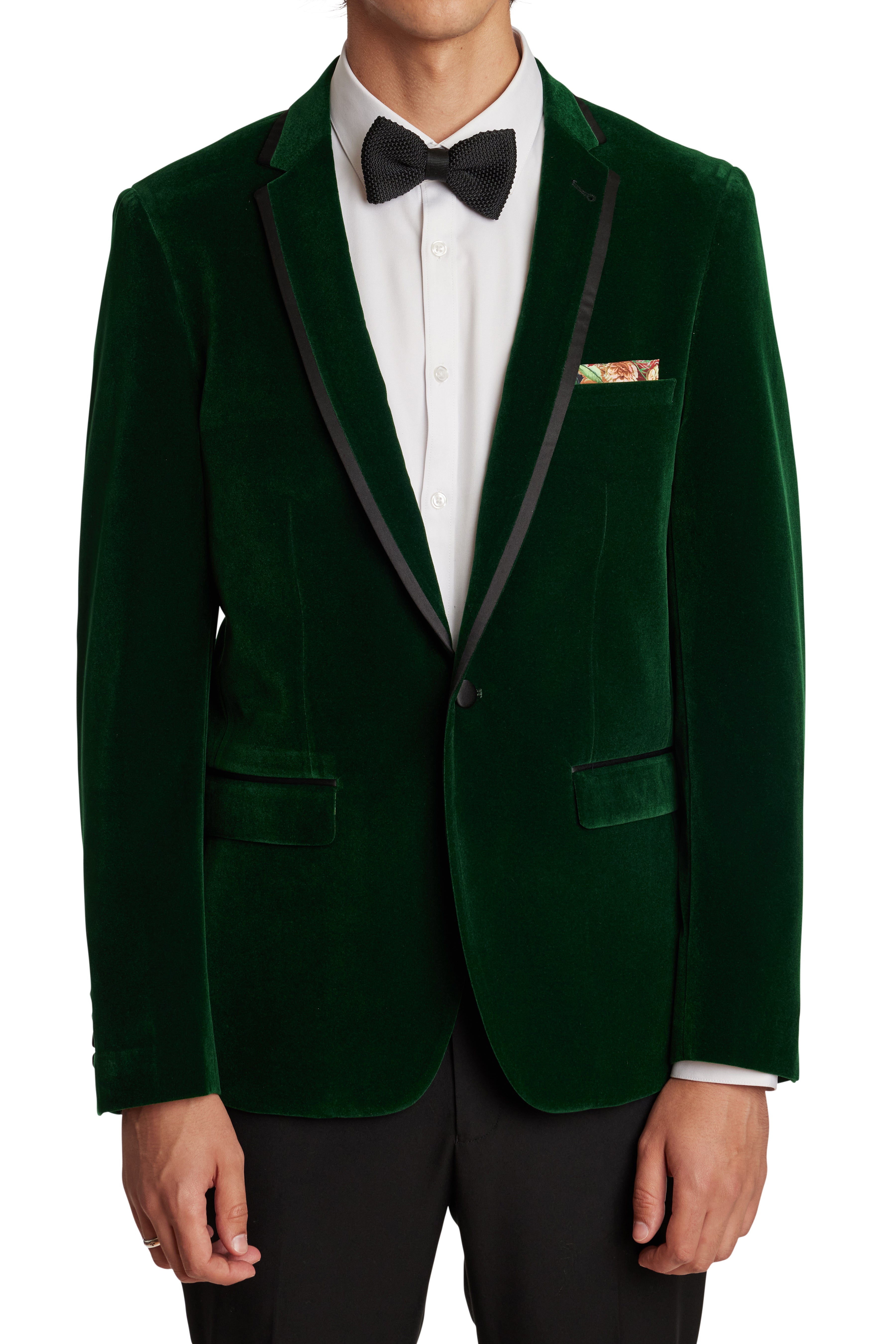 Osborne Notch Tuxedo Jacket - slim - Emerald Green Velvet