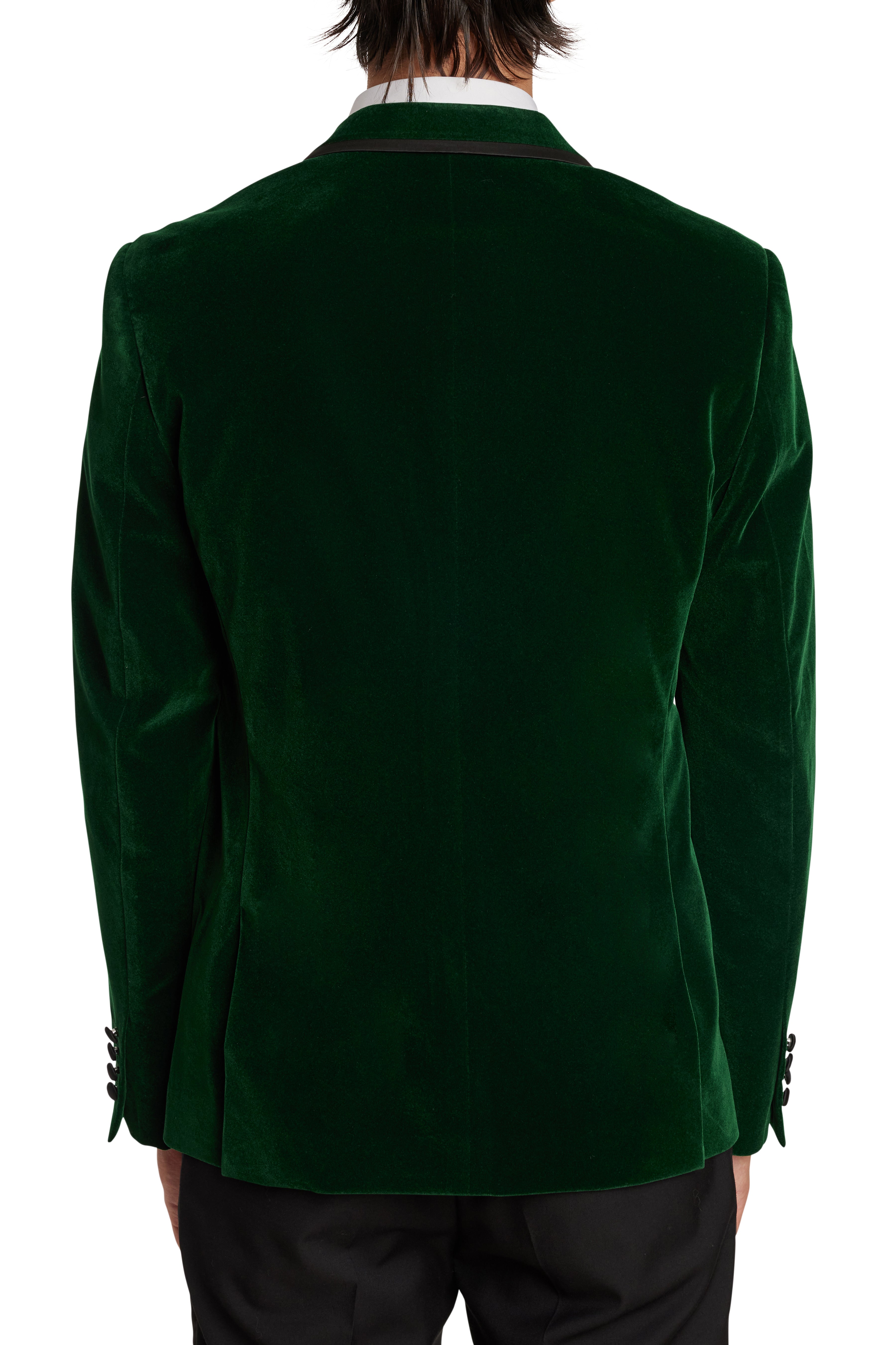 Osborne Notch Tuxedo Jacket - slim - Emerald Green Velvet