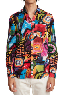  Samuel Spread Collar Shirt - Red Multi