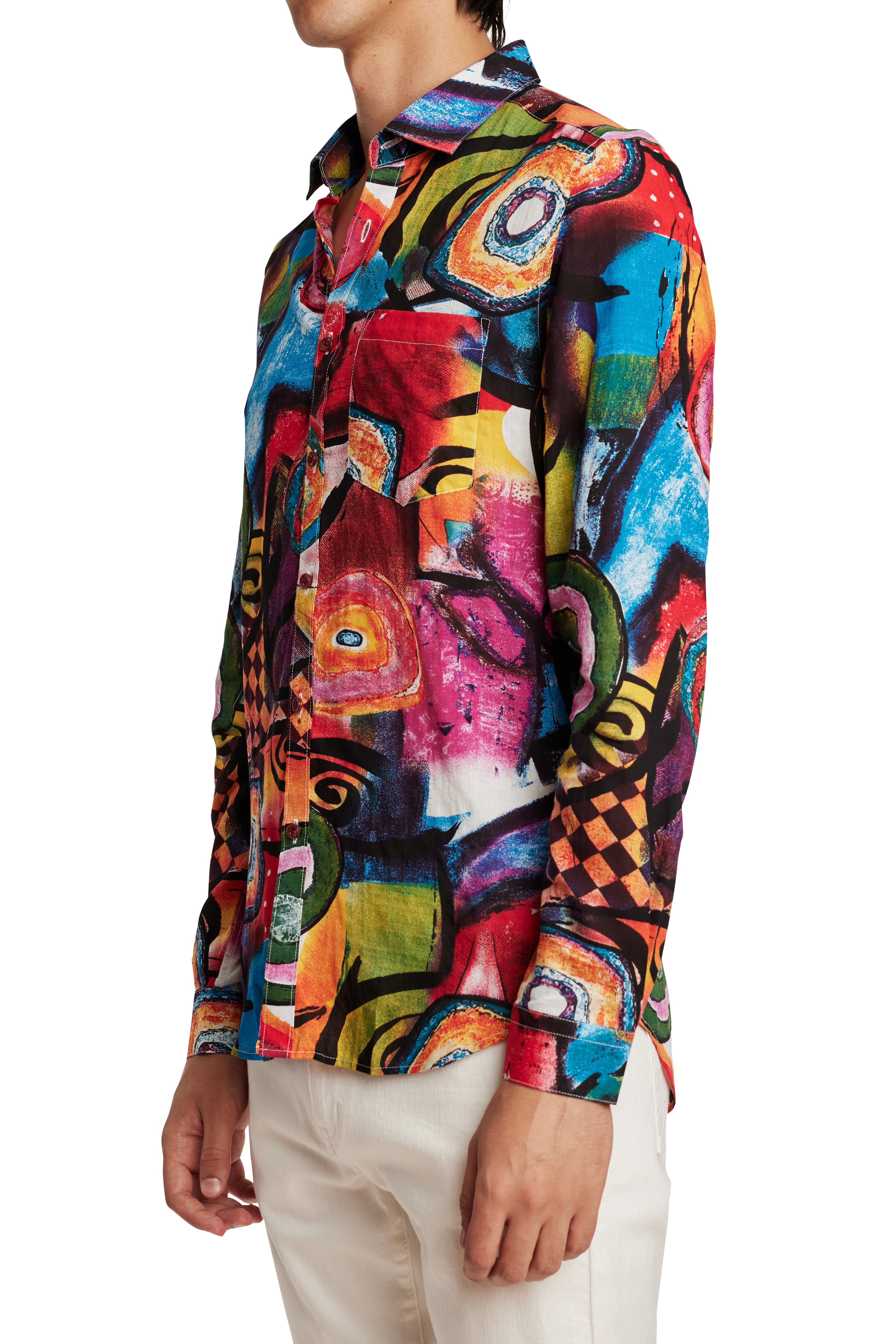 Samuel Spread Collar Shirt - Red Multi