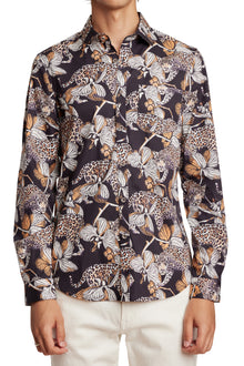  Samuel Spread Collar Shirt - Leopards