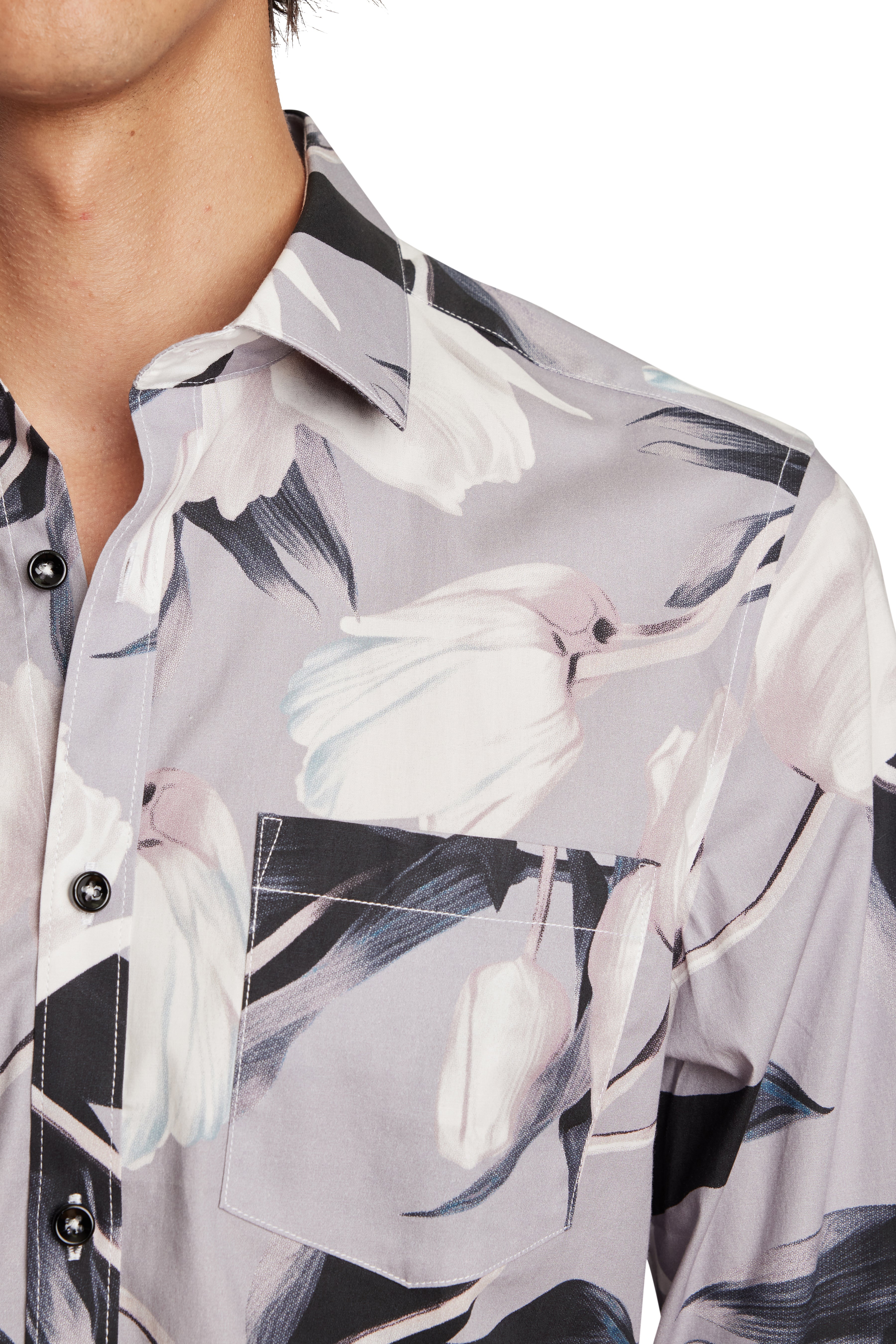 Samuel Spread Collar Shirt - Tulips
