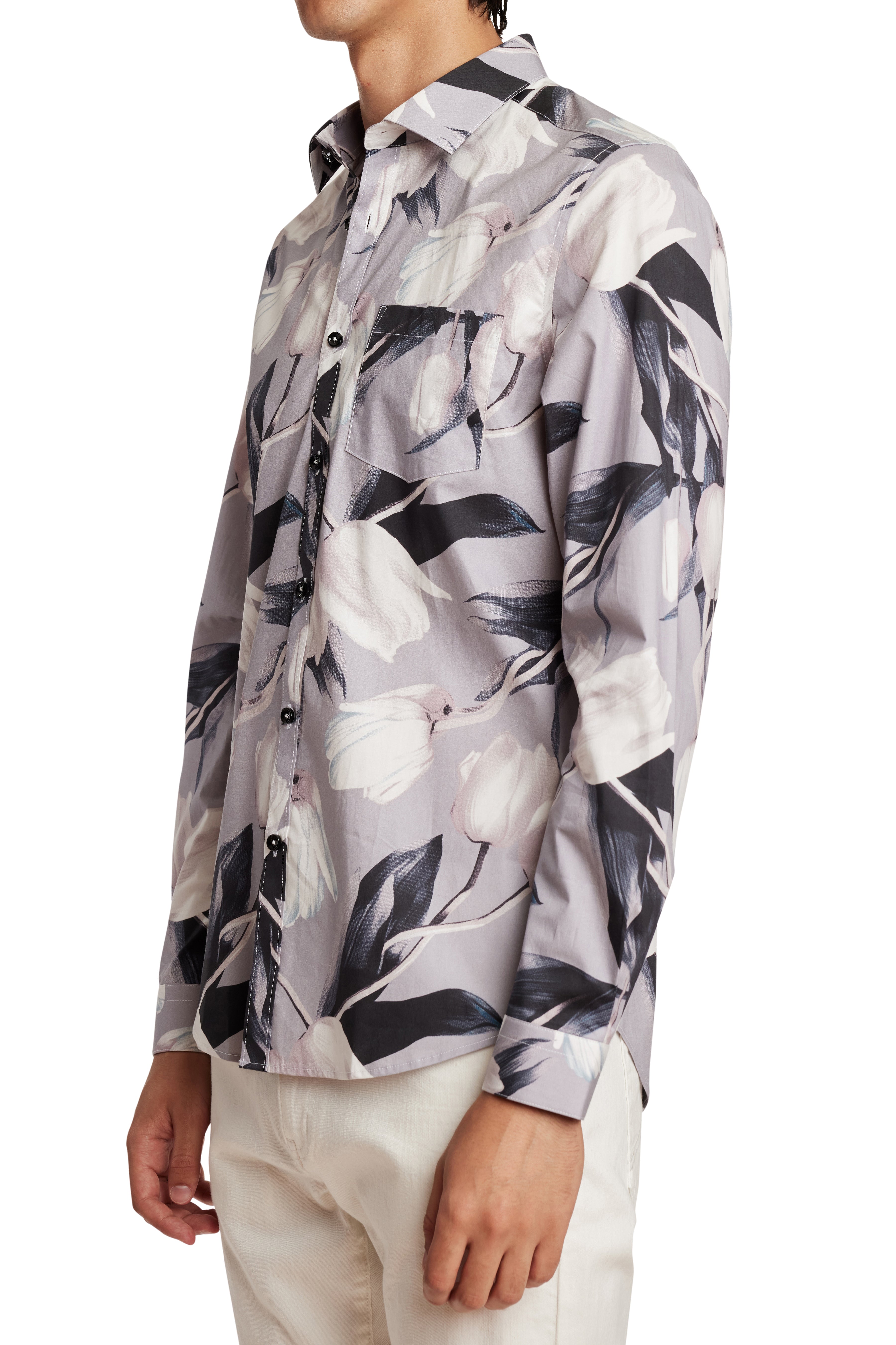 Samuel Spread Collar Shirt - Tulips