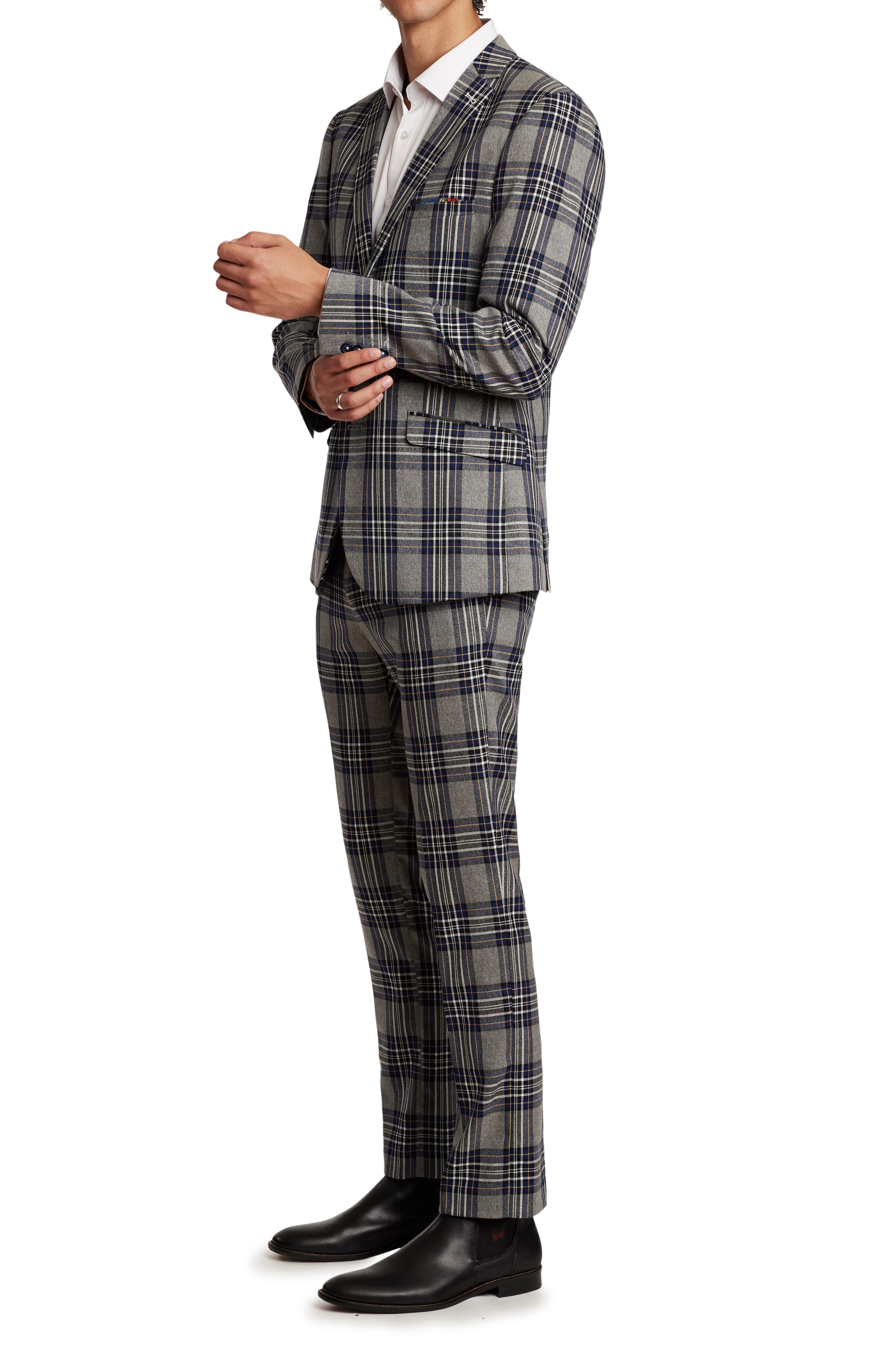 Dover Notch Jacket - slim - Pewter Tartan