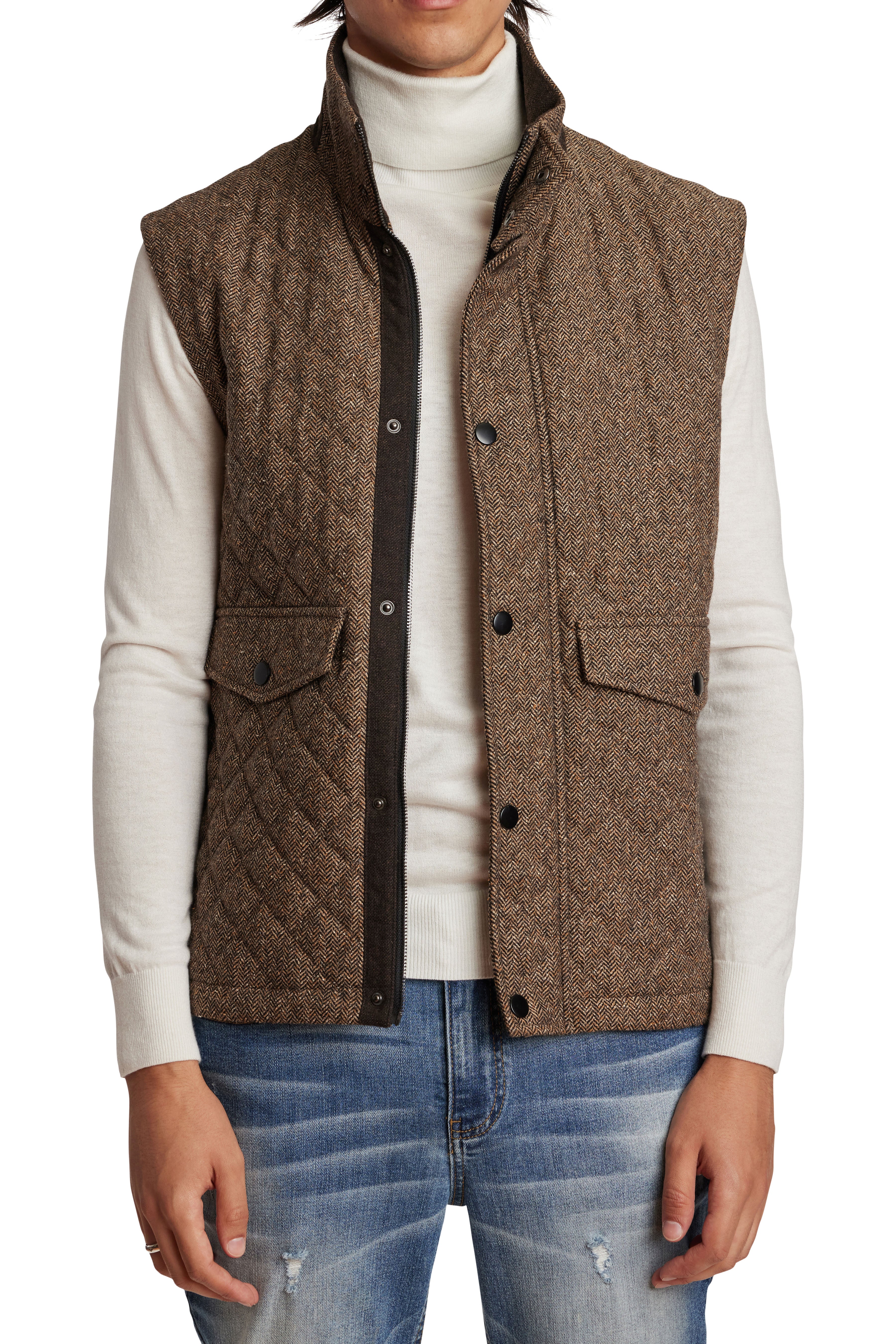 Coventry Quilted Vest - Caramel Bone