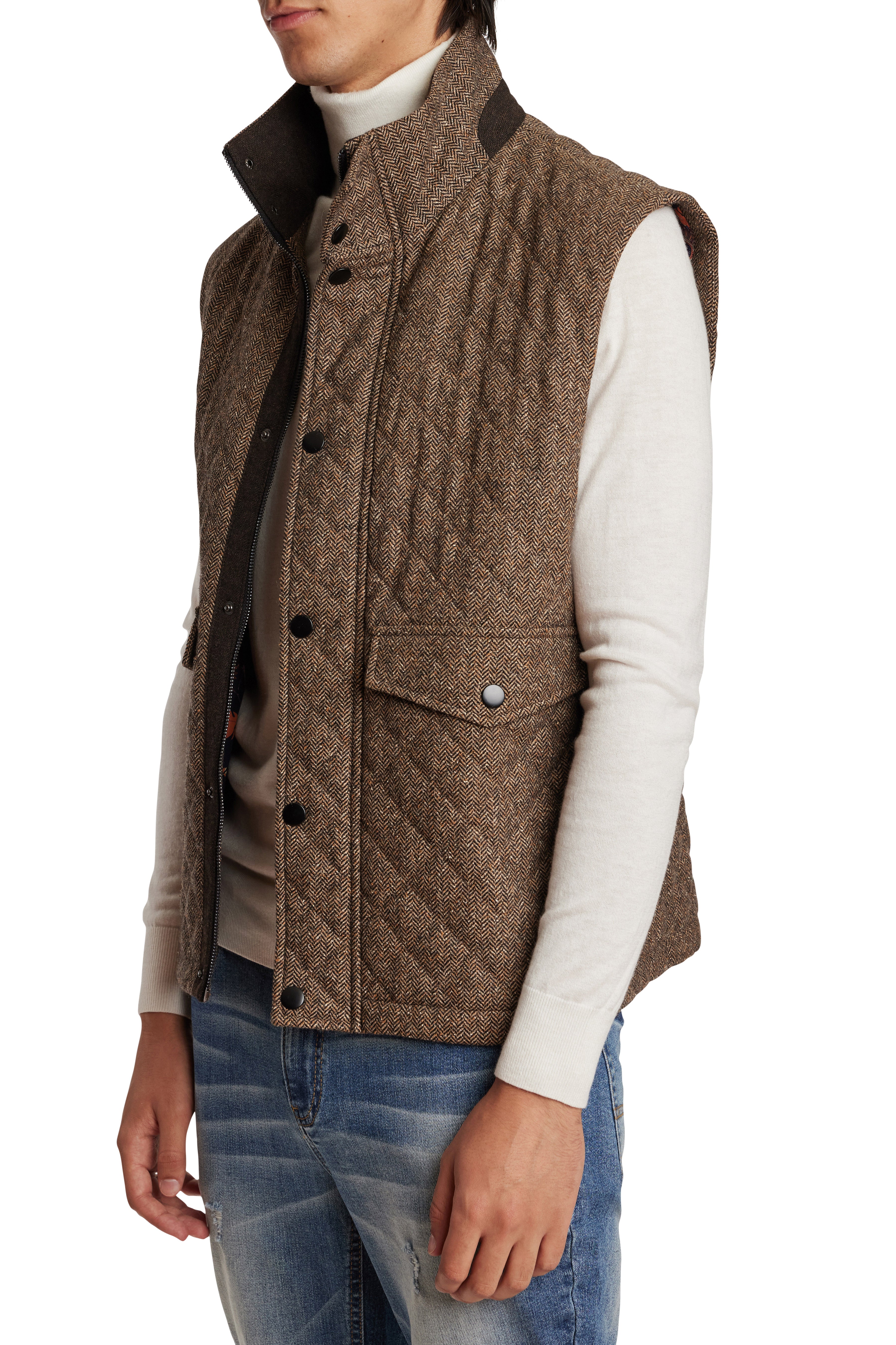 Coventry Quilted Vest - Caramel Bone