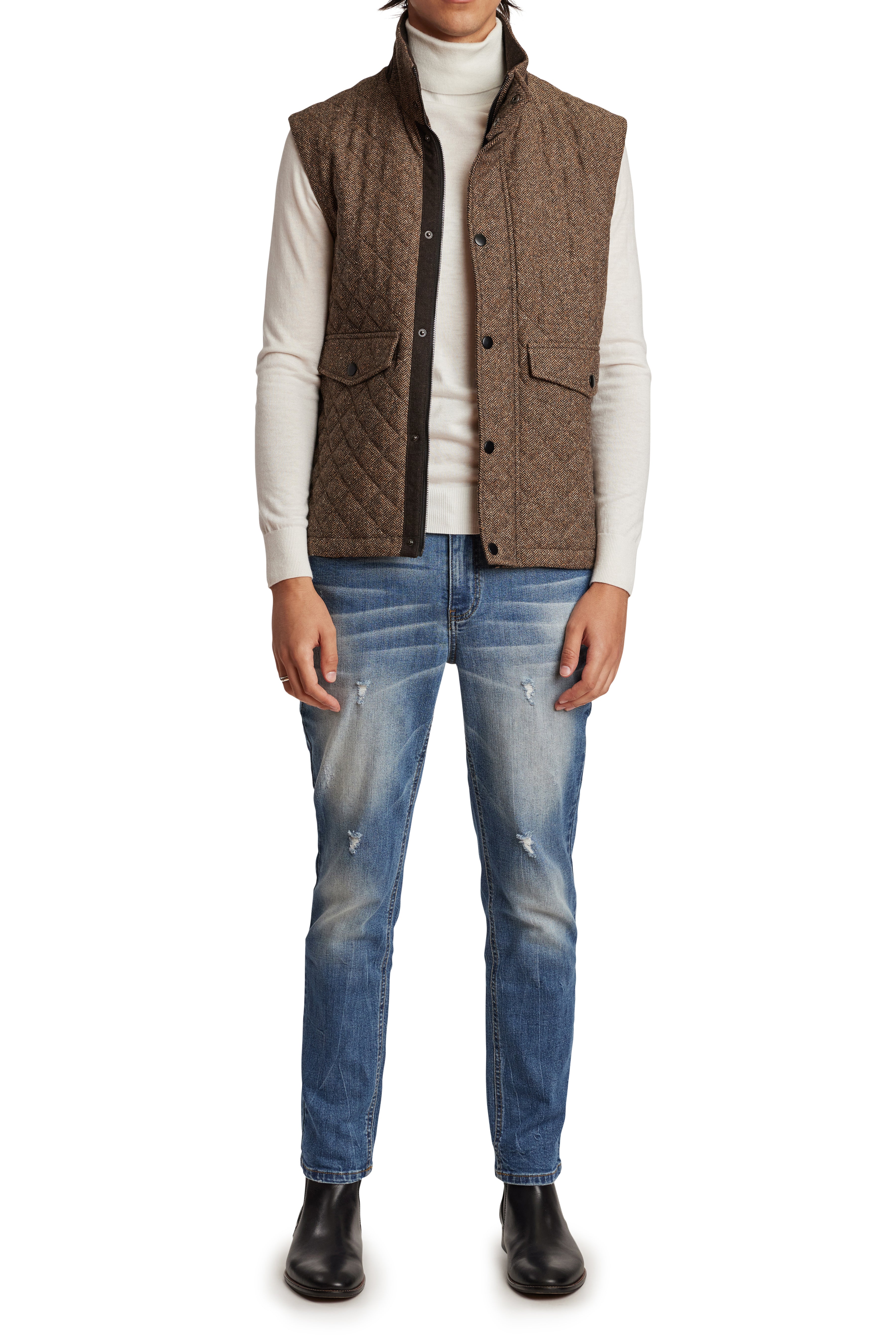 Coventry Quilted Vest - Caramel Bone