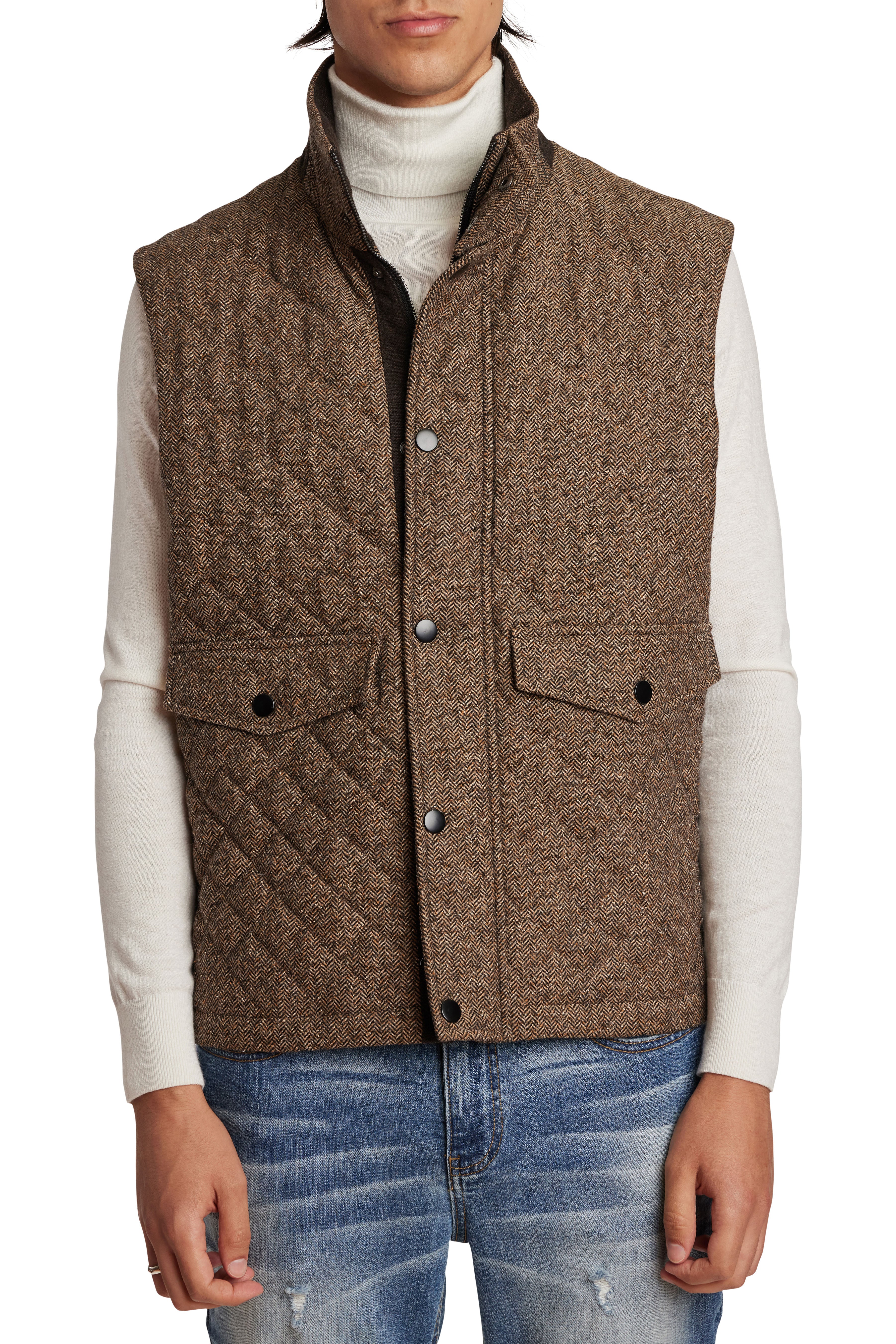 Coventry Quilted Vest - Caramel Bone