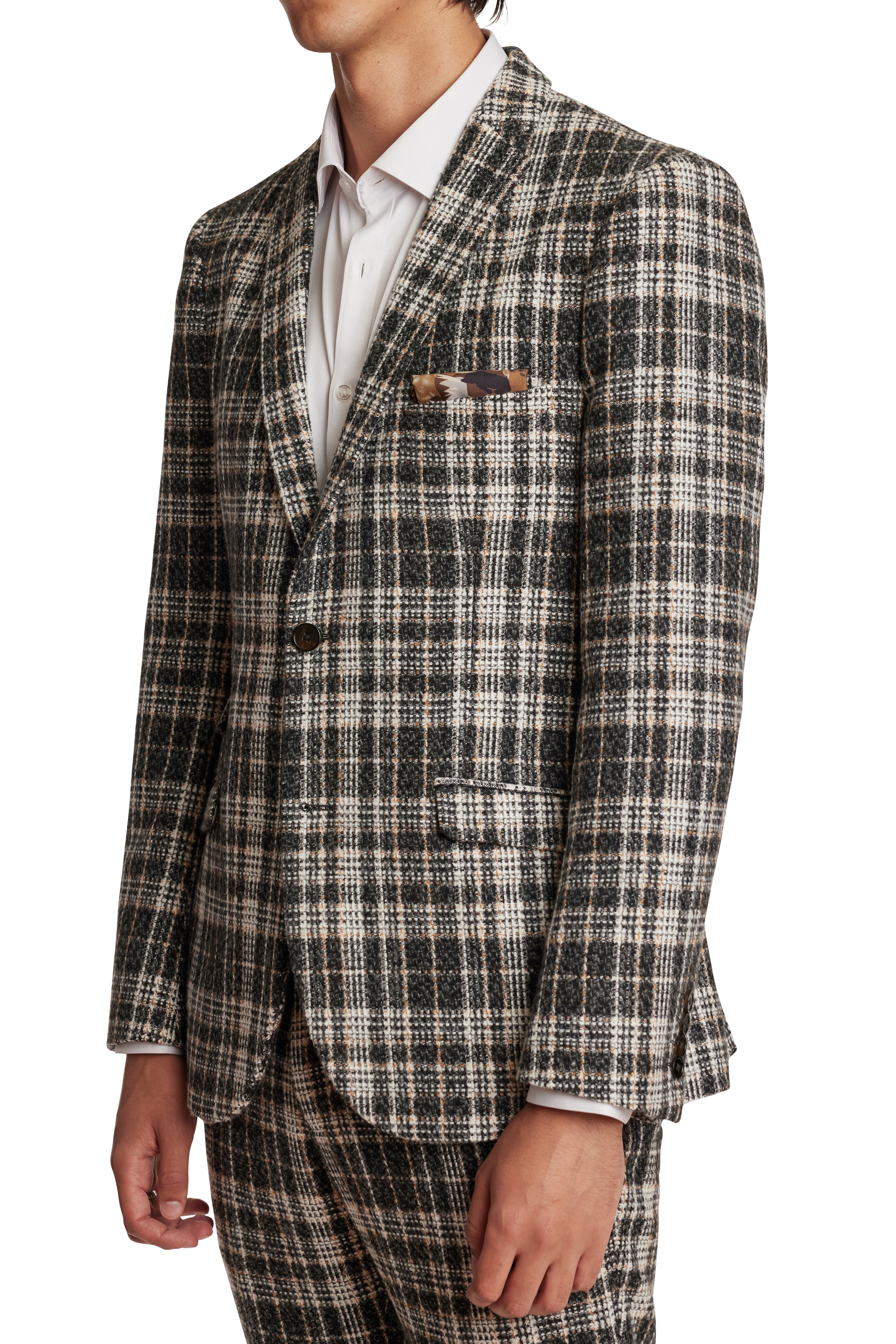 Dover Notch Jacket - slim - Grey Boucle