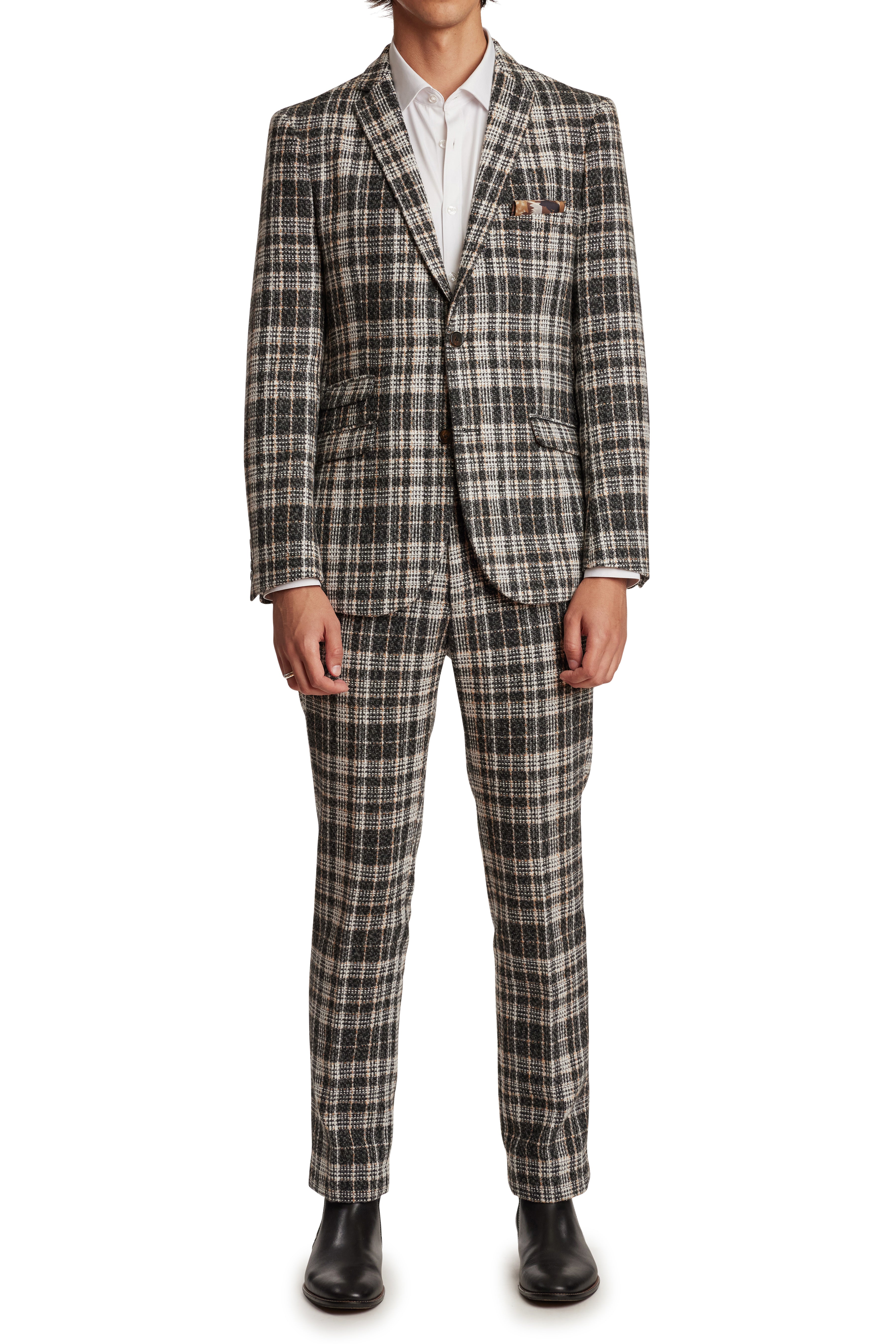Dover Notch Jacket - slim - Grey Boucle