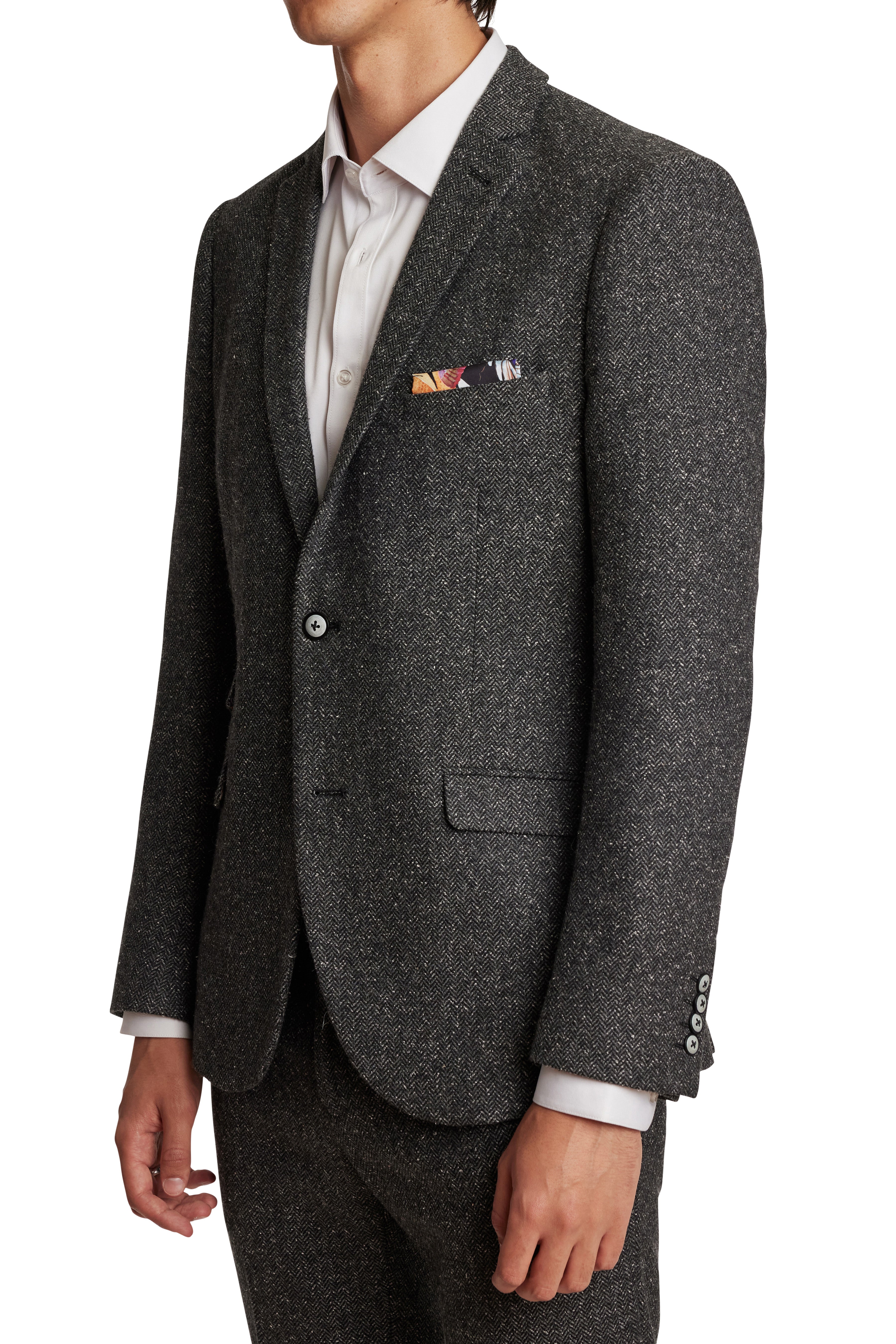 Dover Notch Jacket - slim - Charcoal Bone