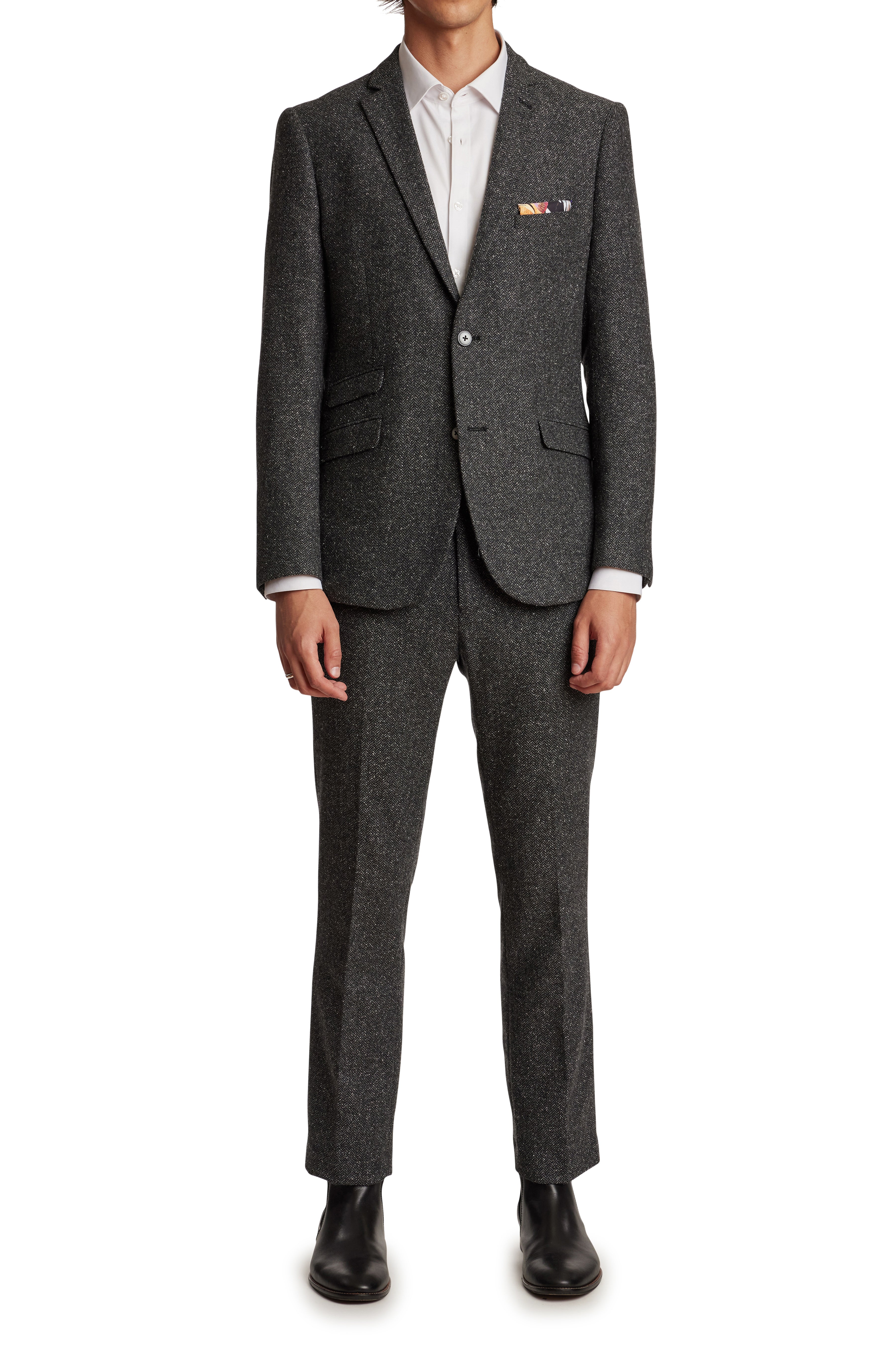 Dover Notch Jacket - slim - Charcoal Bone