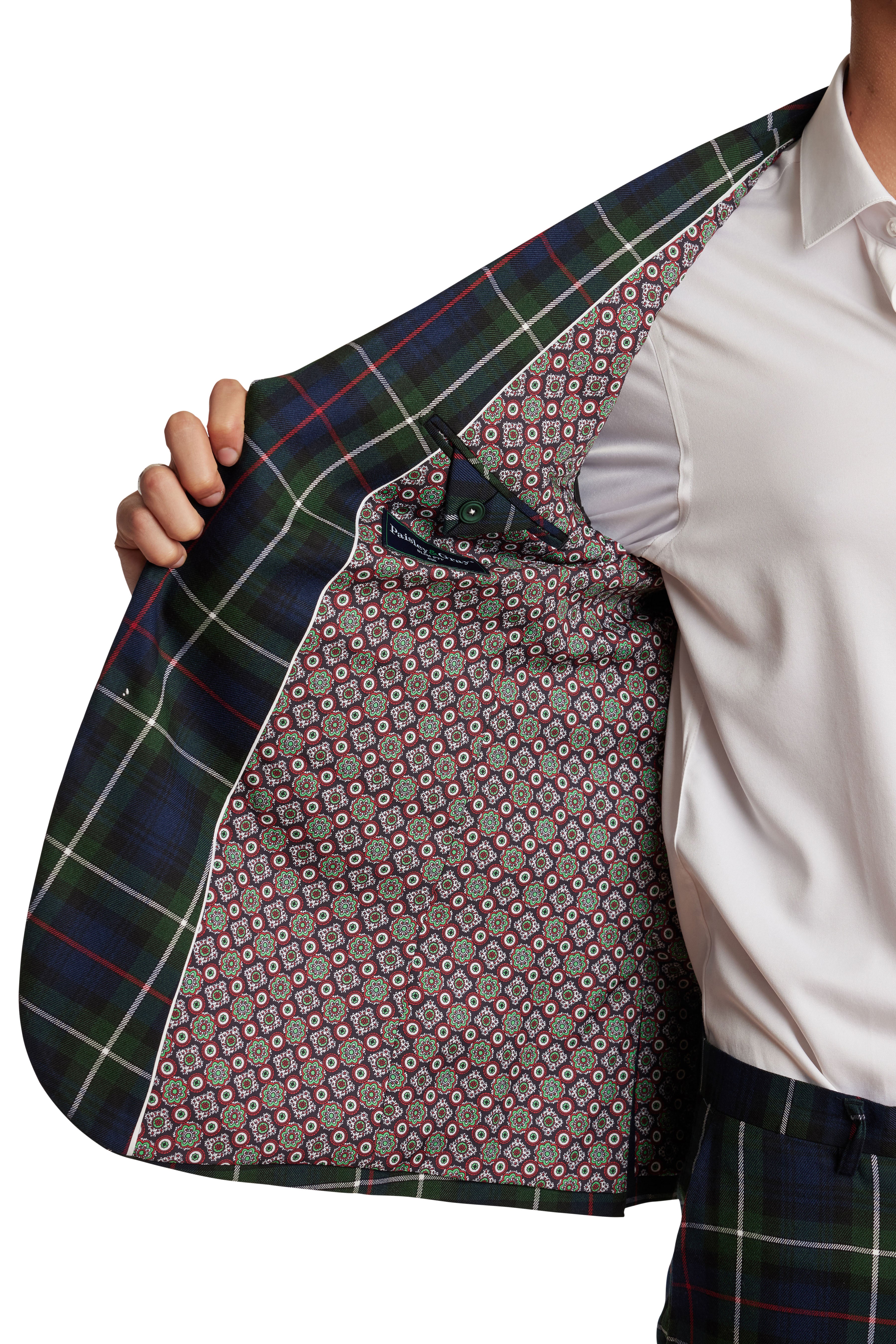 Dover Notch Jacket - slim - Green Tartan