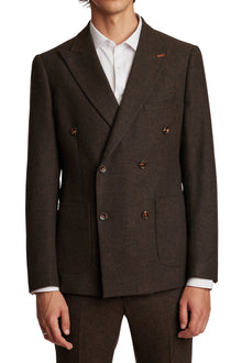  Fleet Peak DB Jacket - slim - Chocolate Donegal