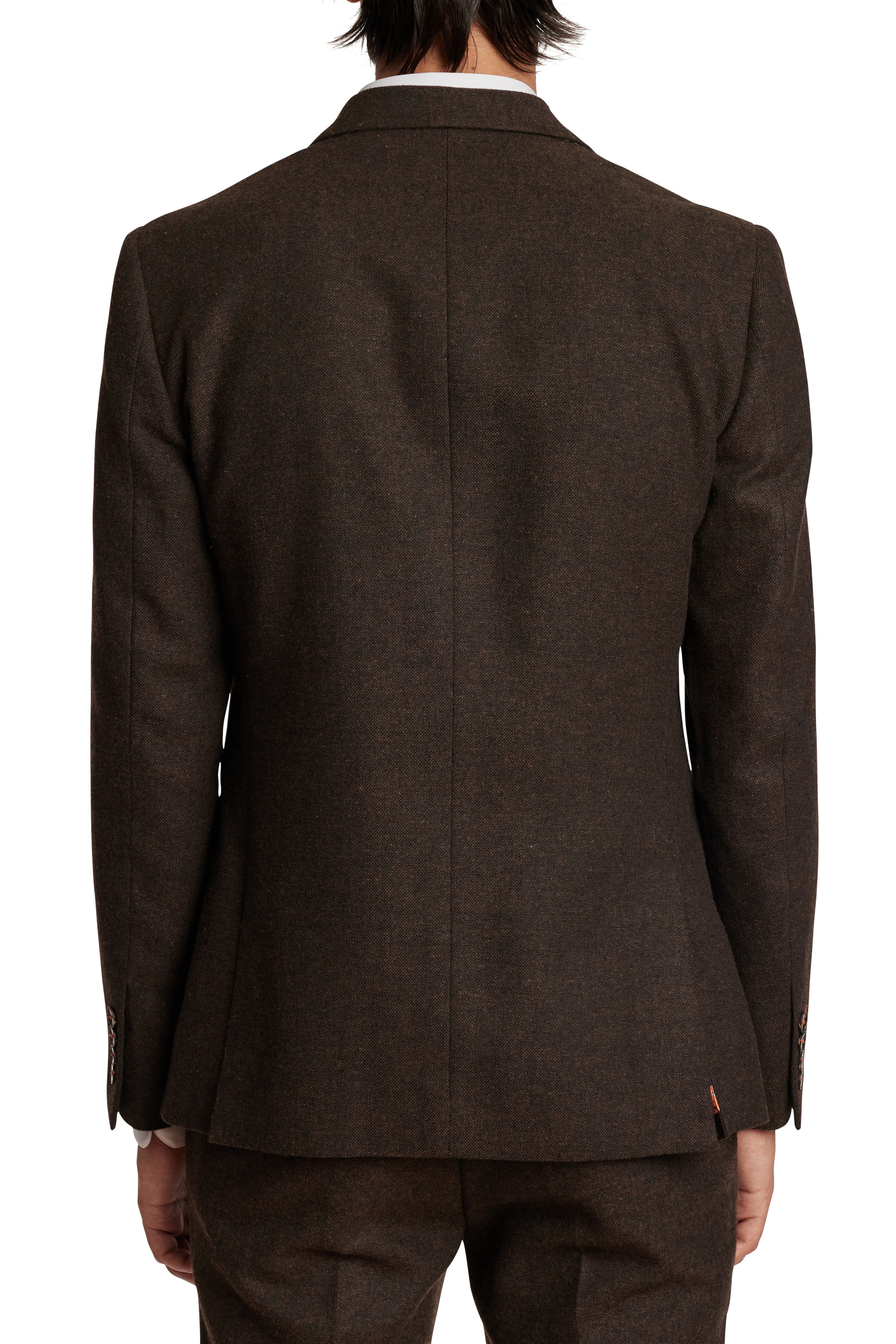 Fleet Peak DB Jacket - slim - Chocolate Donegal