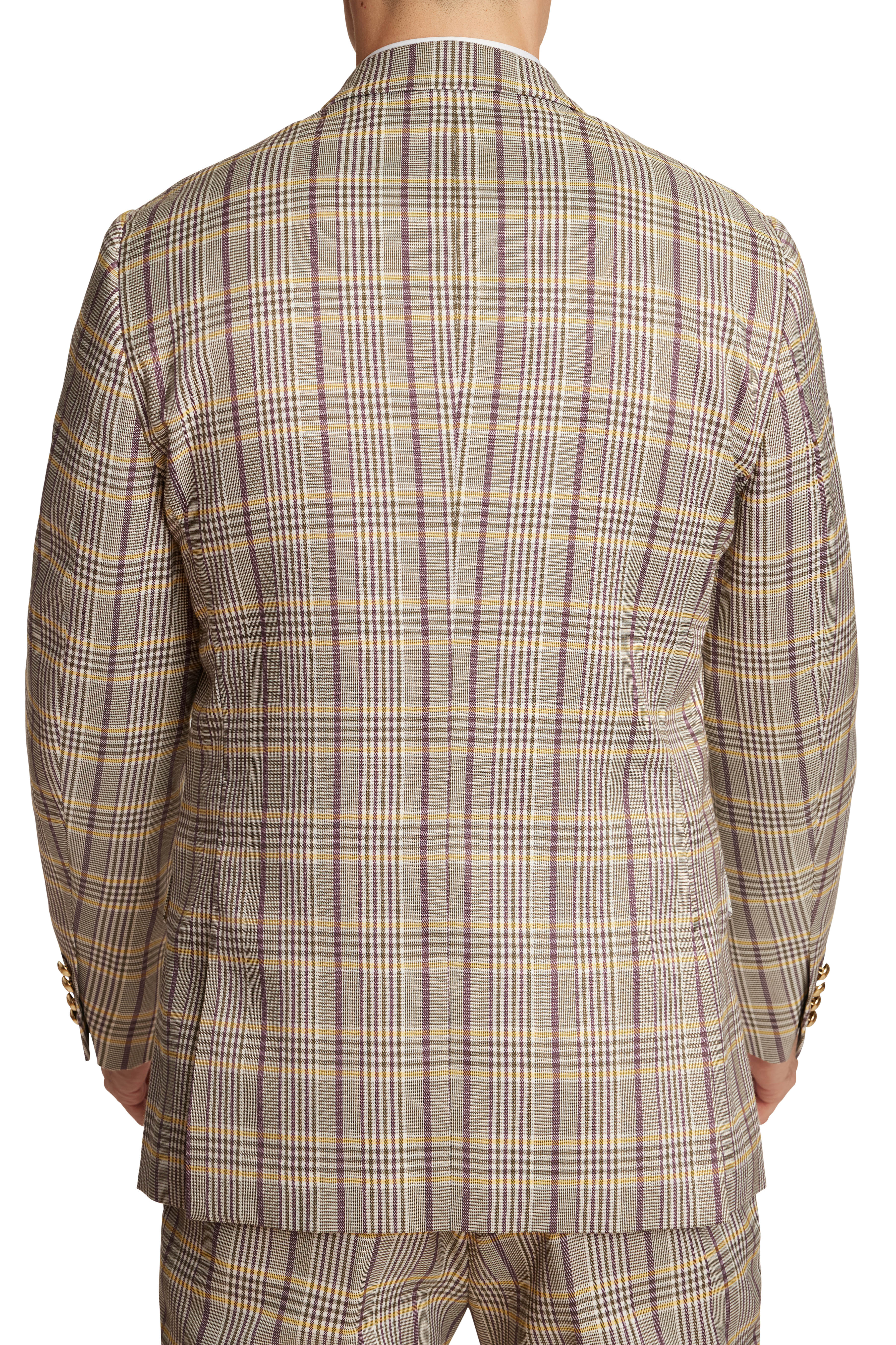 Dover Notch Jacket - slim - Olive Yellow Check