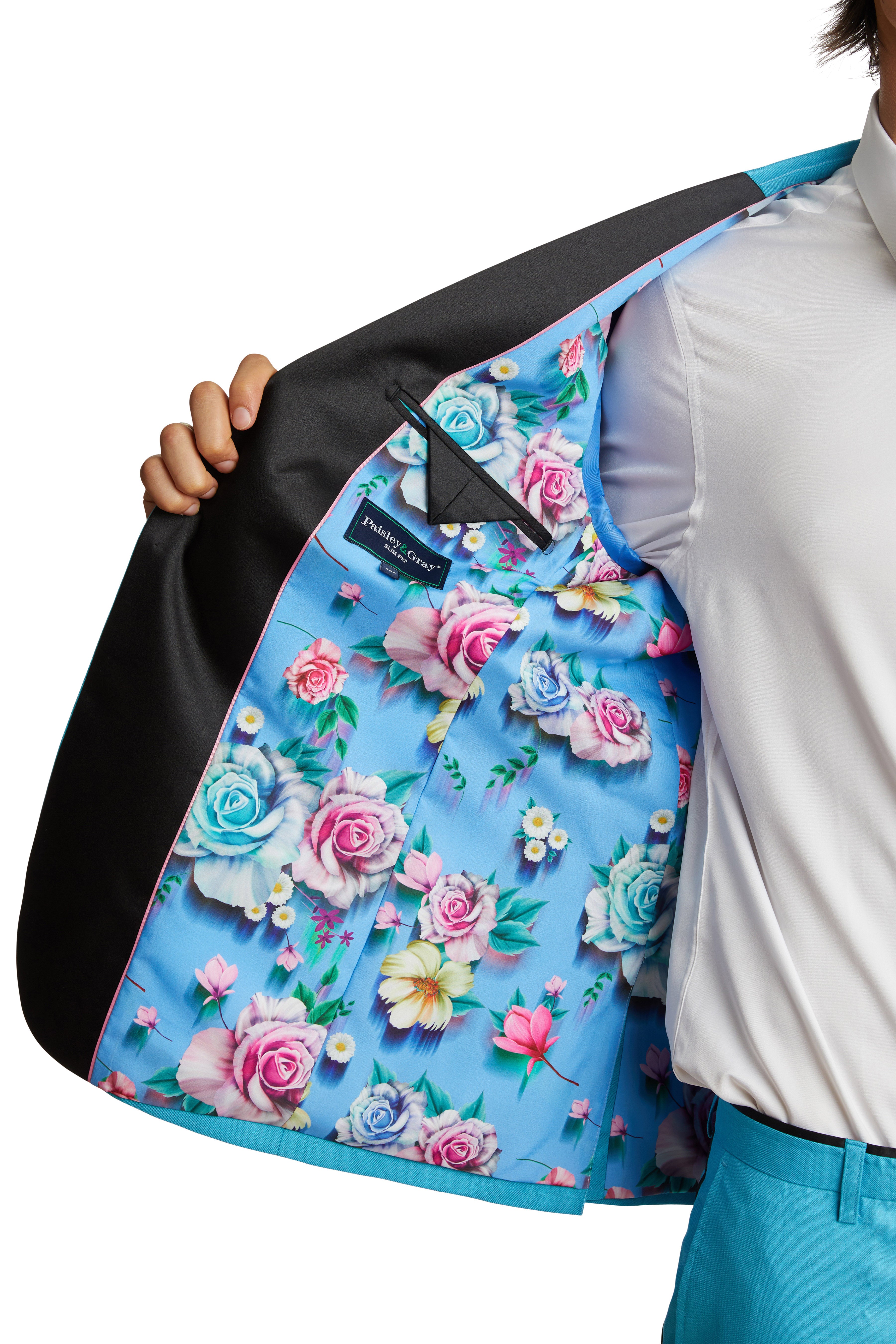 Grosvenor Peak Tux Jacket - slim - Turquoise