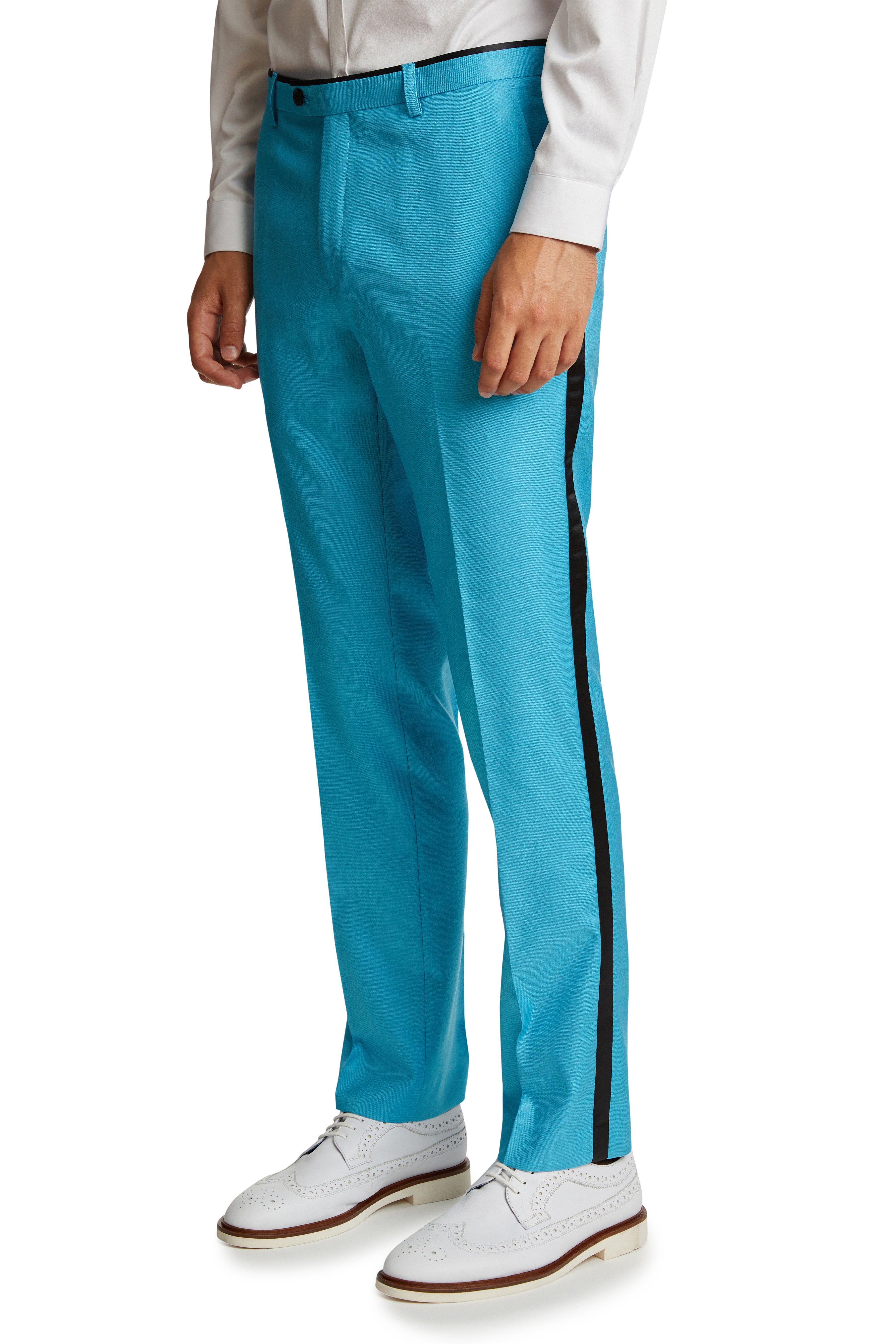 Sloane Tux Pants - slim - Turquoise