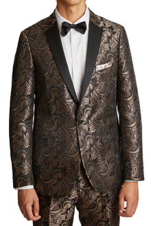  Osborne Notch Tux Jacket - slim - Brown Gold Paisley