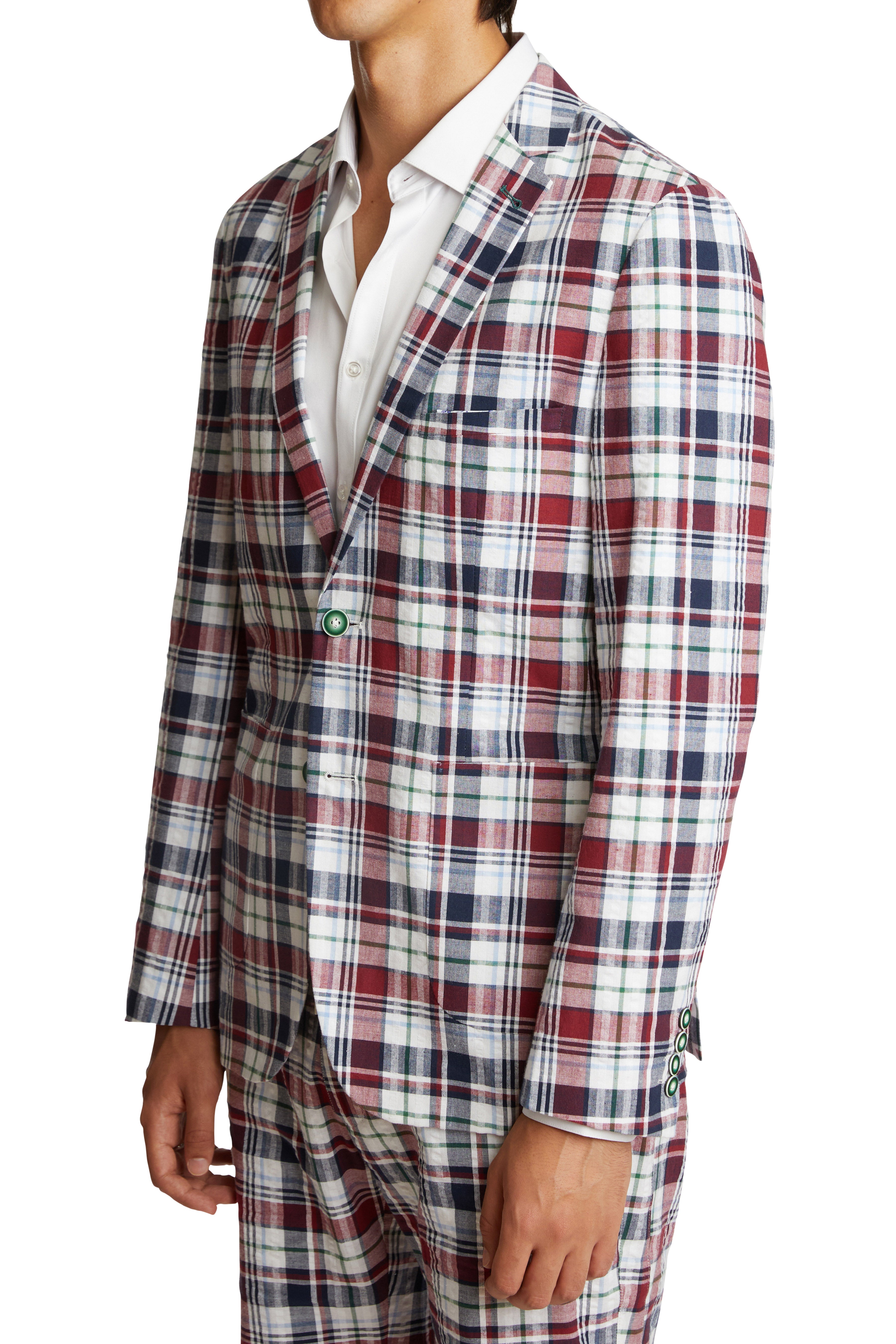 Dover Notch Jacket - slim - Red White Green Sucker