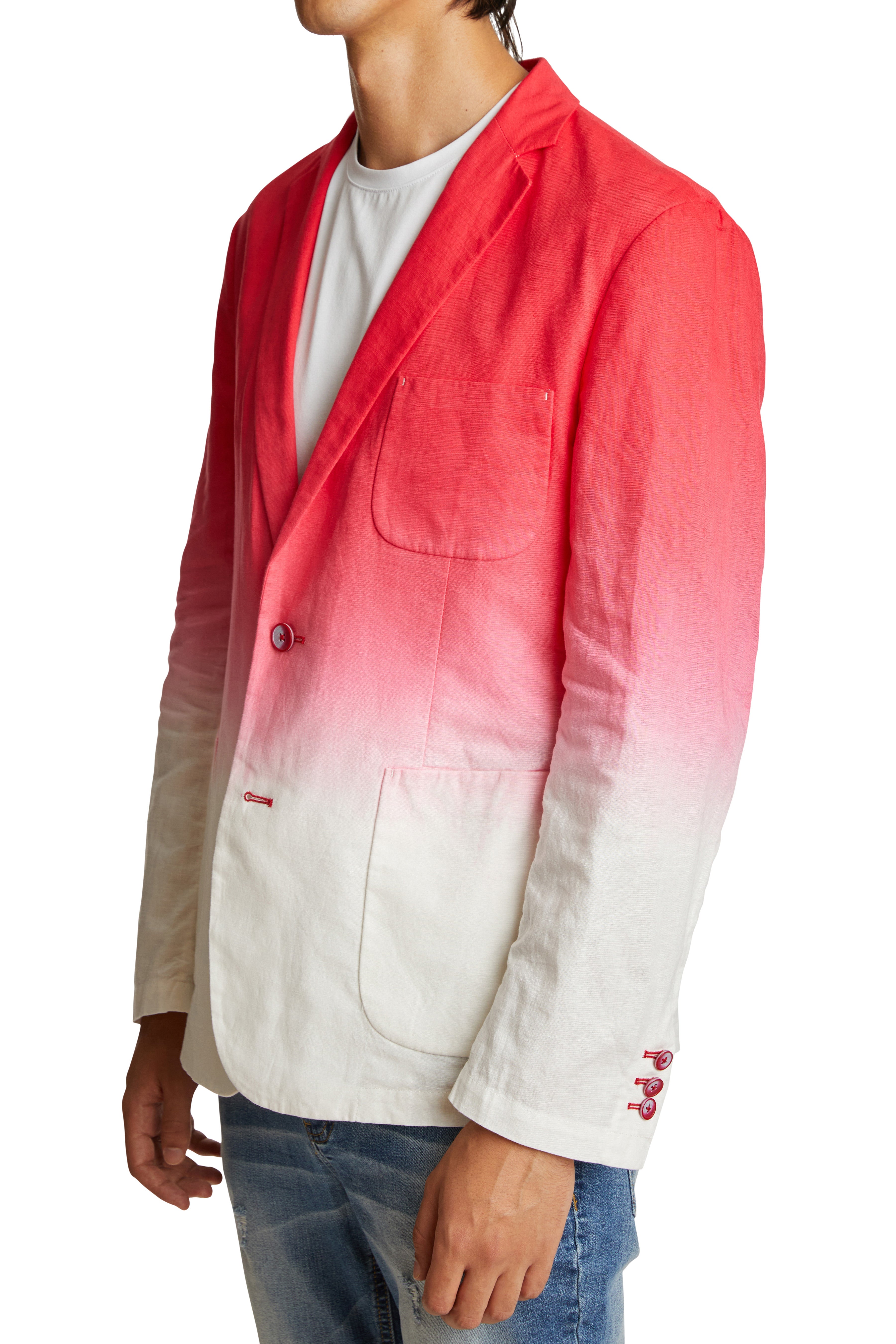 Paradise Notch Unlined Blazer - slim - Red Dip Dye