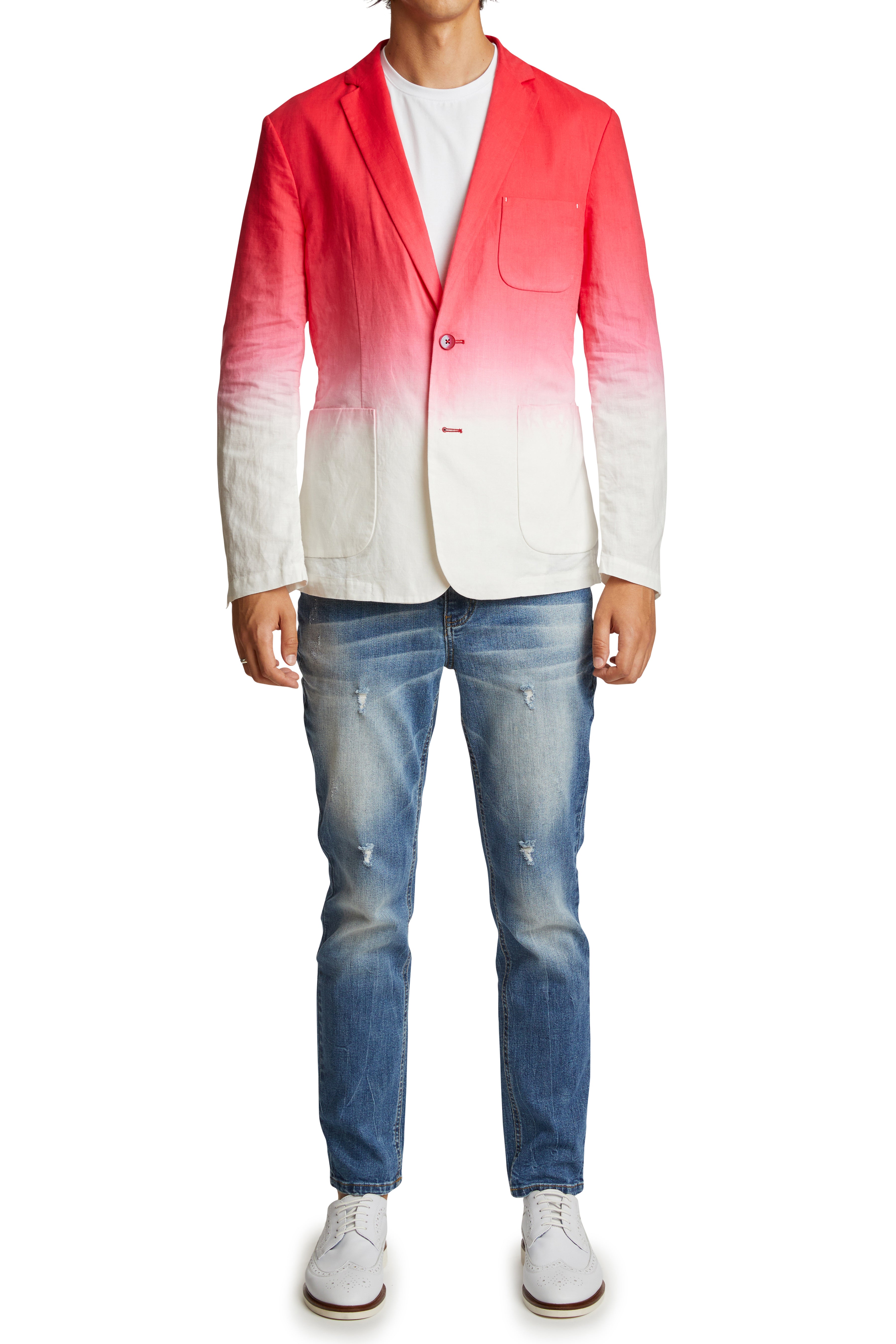 Paradise Notch Unlined Blazer - slim - Red Dip Dye