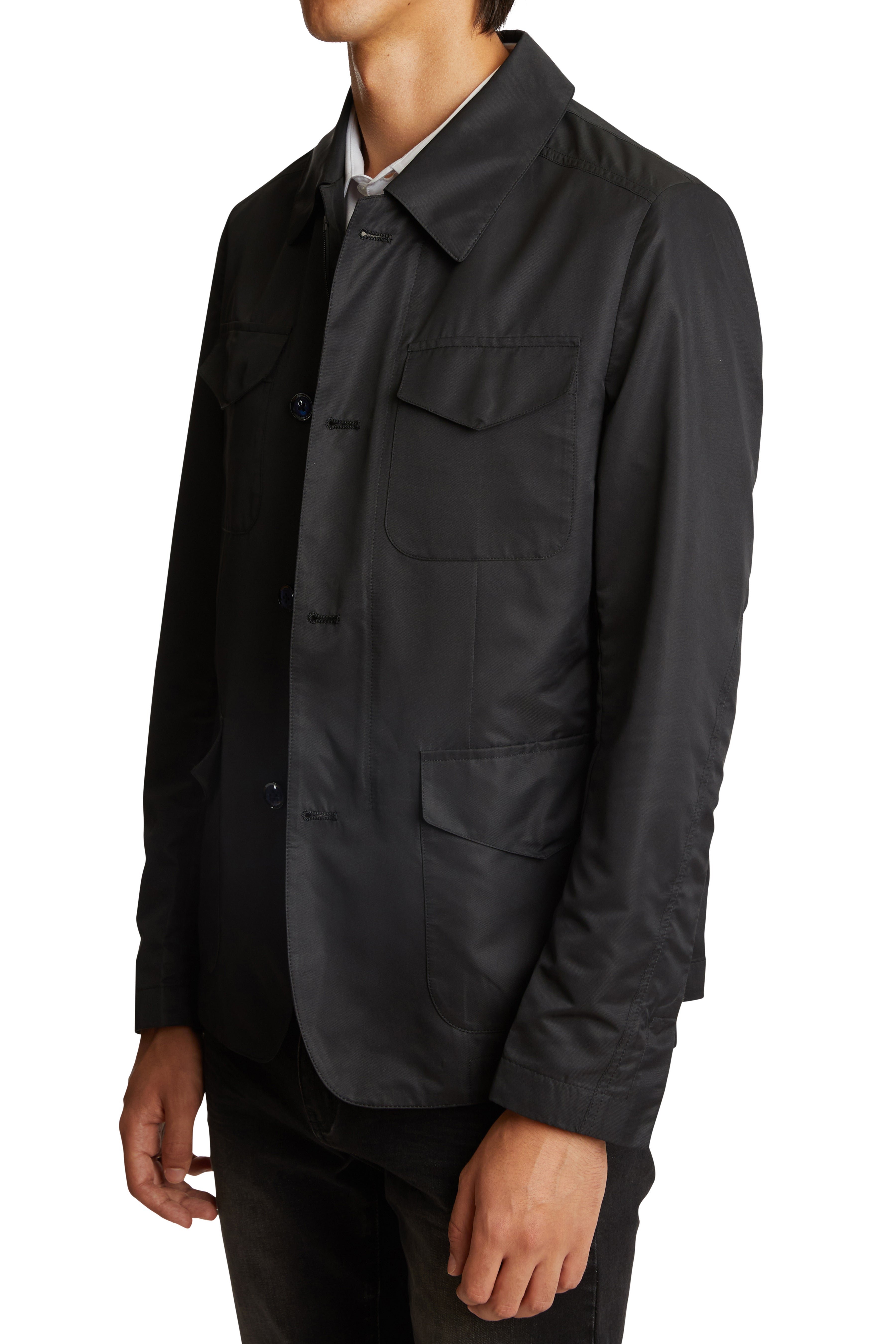 City 4 Pocket Jacket - slim - Black Nylon