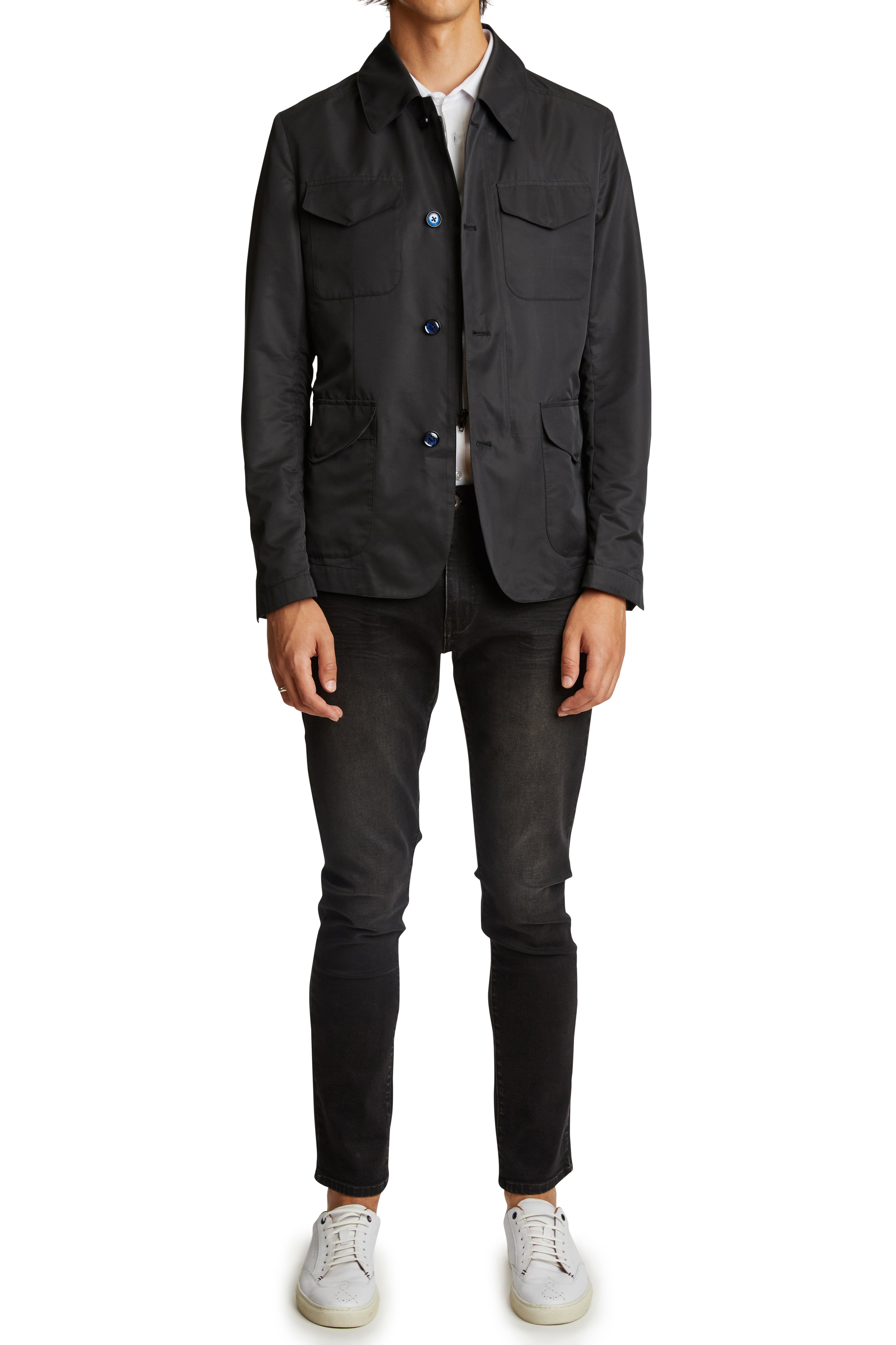 City 4 Pocket Jacket - slim - Black Nylon