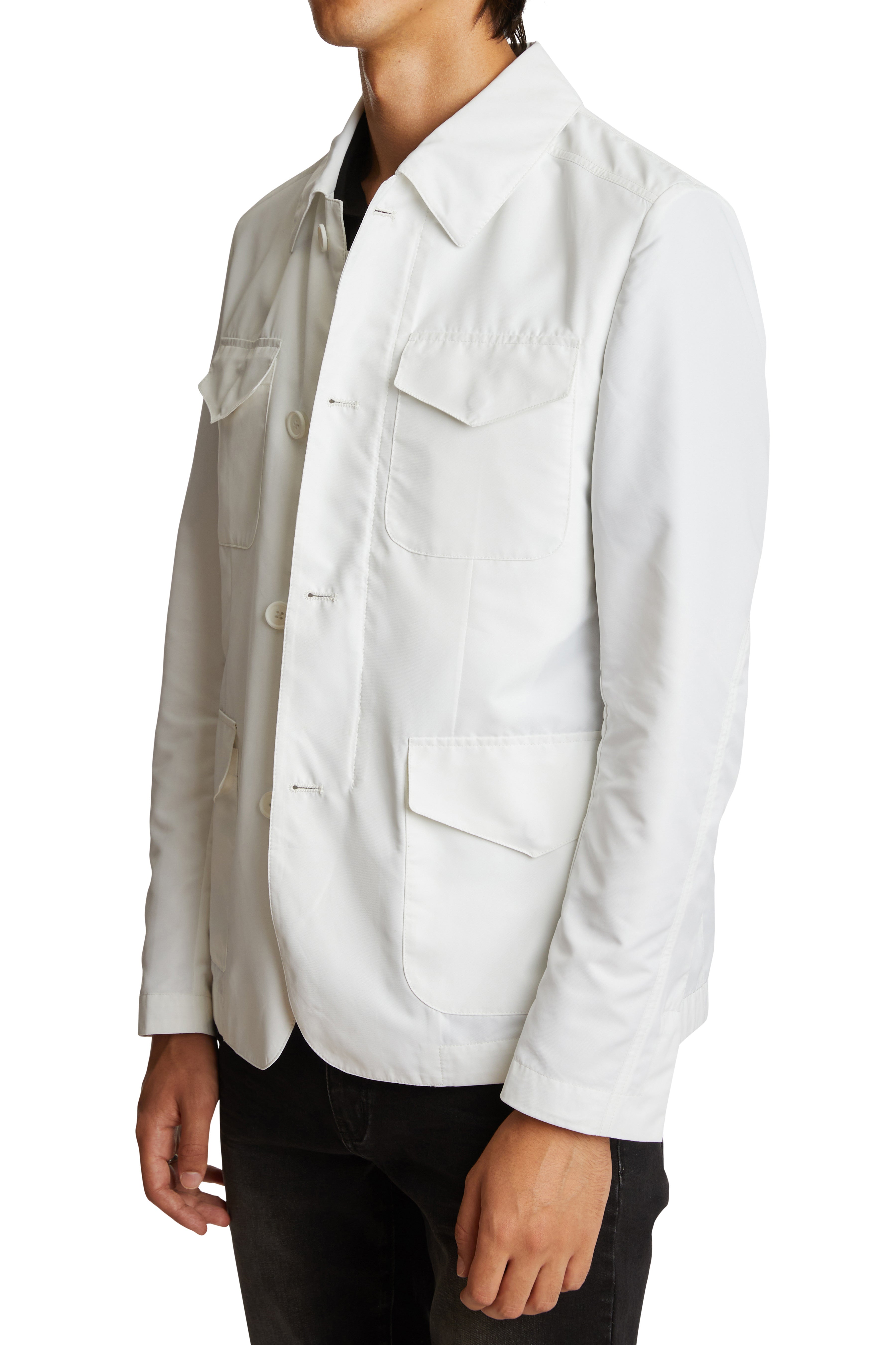 City 4 Pocket Jacket - slim - White Nylon