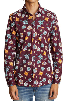  Samuel Spread Collar Shirt - Port Floral