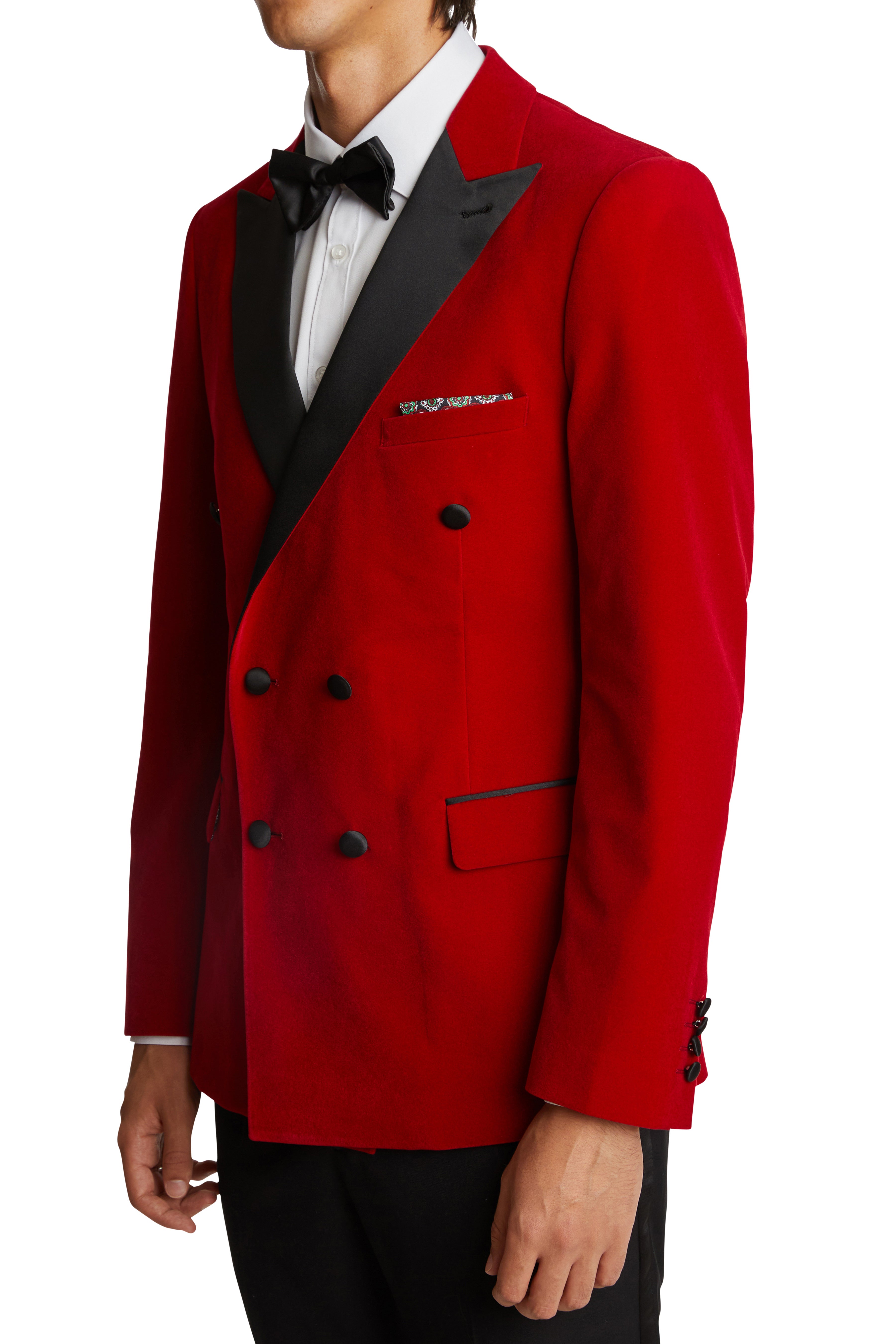 Grosvenor Peak Db Tux Jacket - slim - Red Velvet