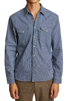  Rebellious Western Shirt - Striped Denim