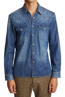  Rebellious Western Shirt - Medium Denim