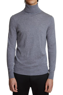  Fine Gauge Turtleneck - Grey Heather