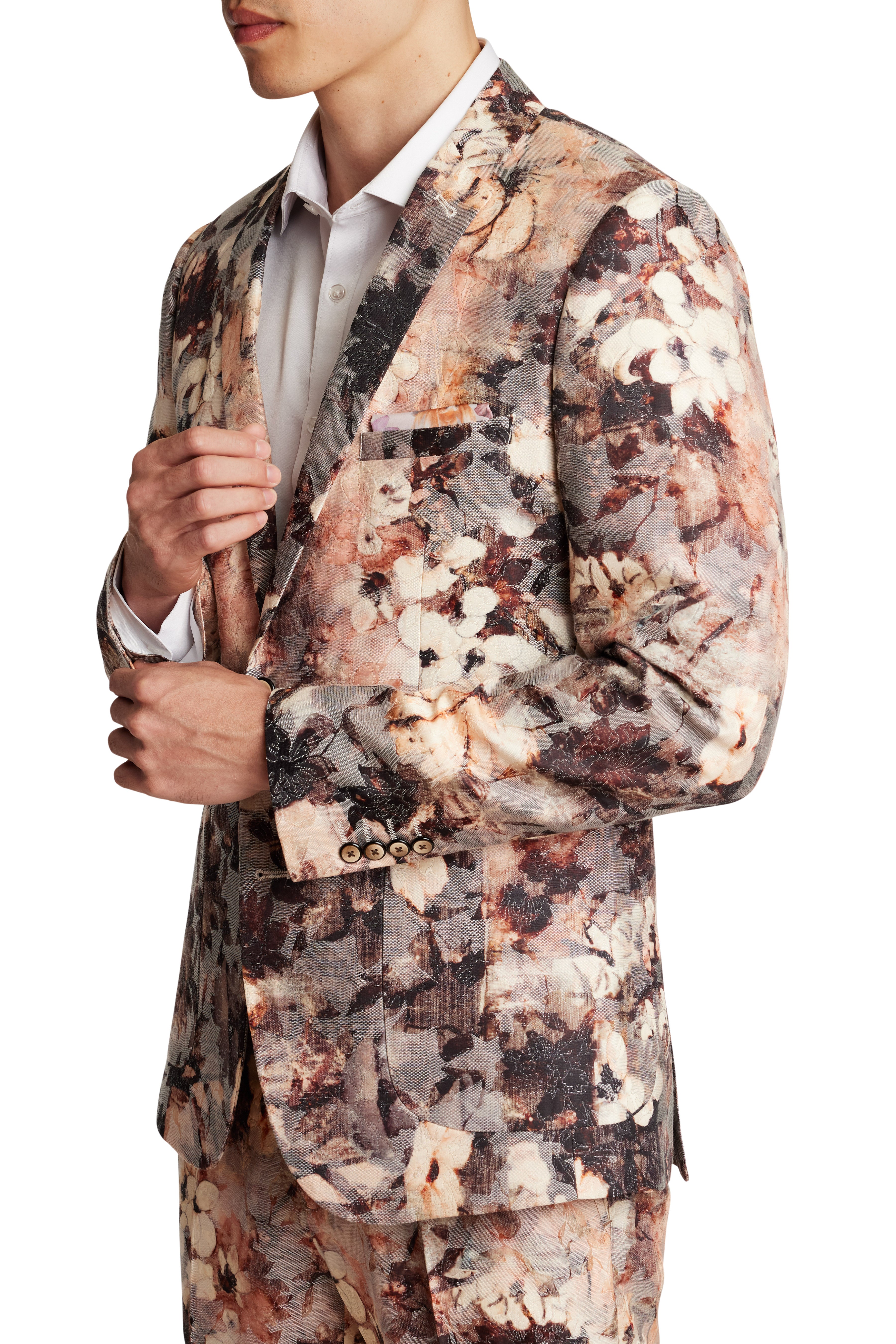 Dover Notch Jacket - slim - Brwn Cream Floral