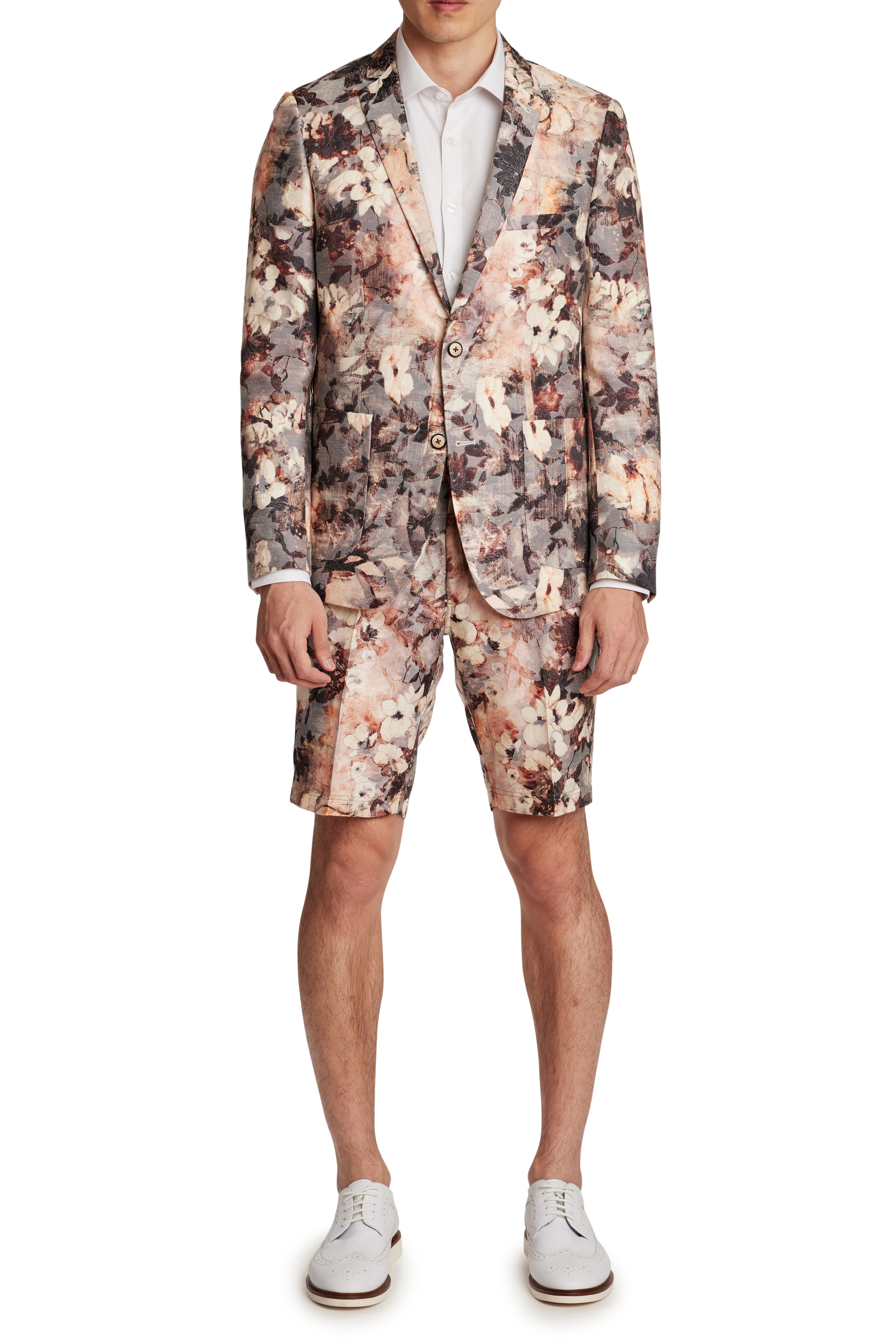 Dover Notch Jacket - slim - Brwn Cream Floral