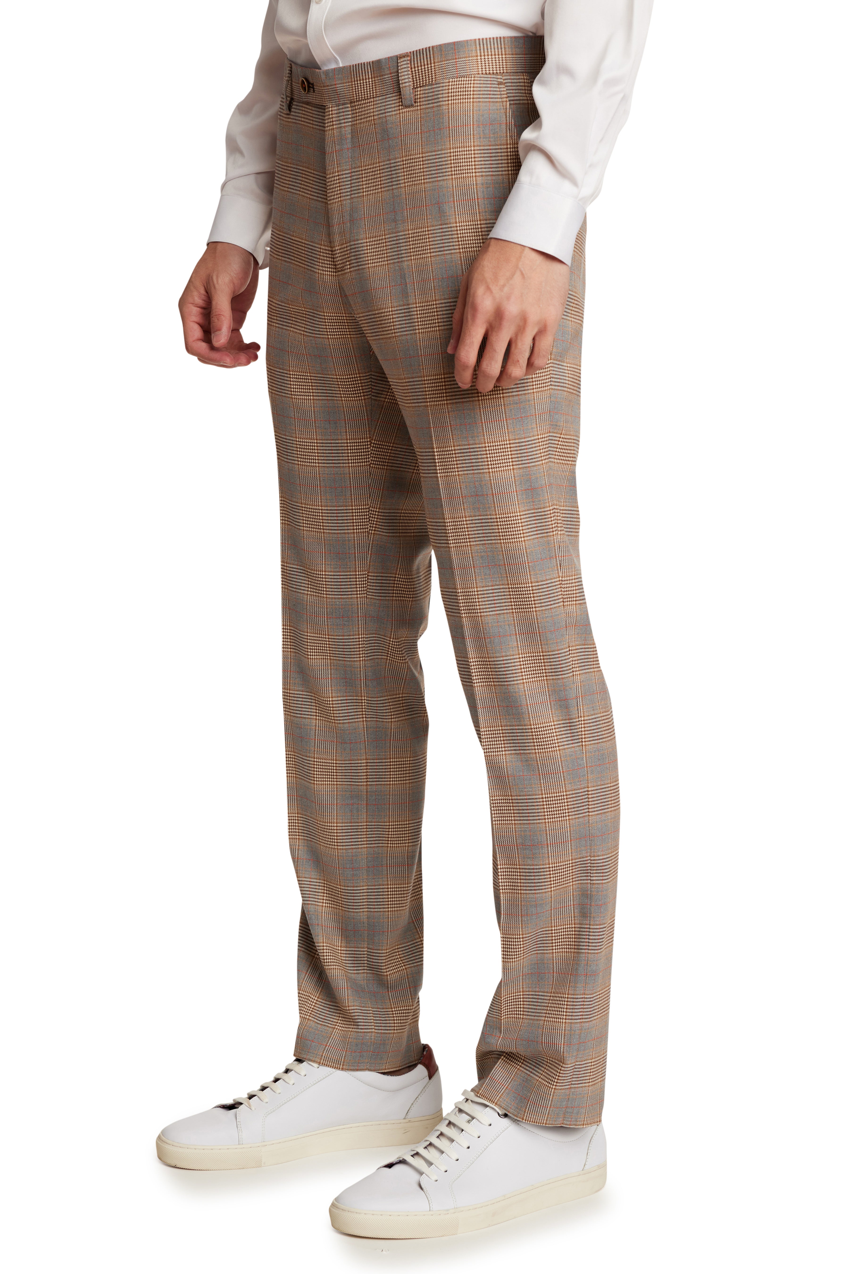 Downing Pants - slim - Tan Grey Plaid