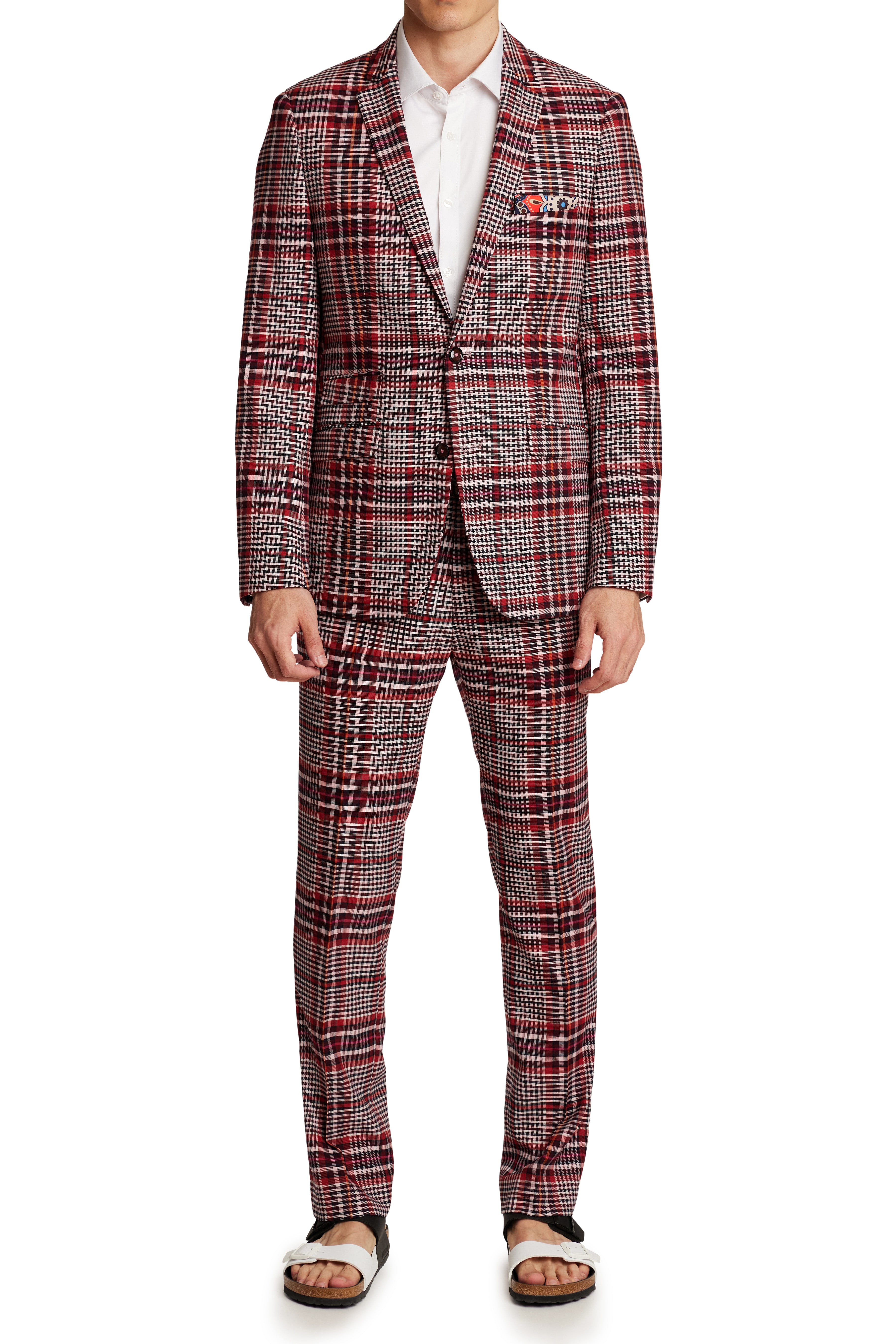 Downing Pants - slim - Pink Plaid