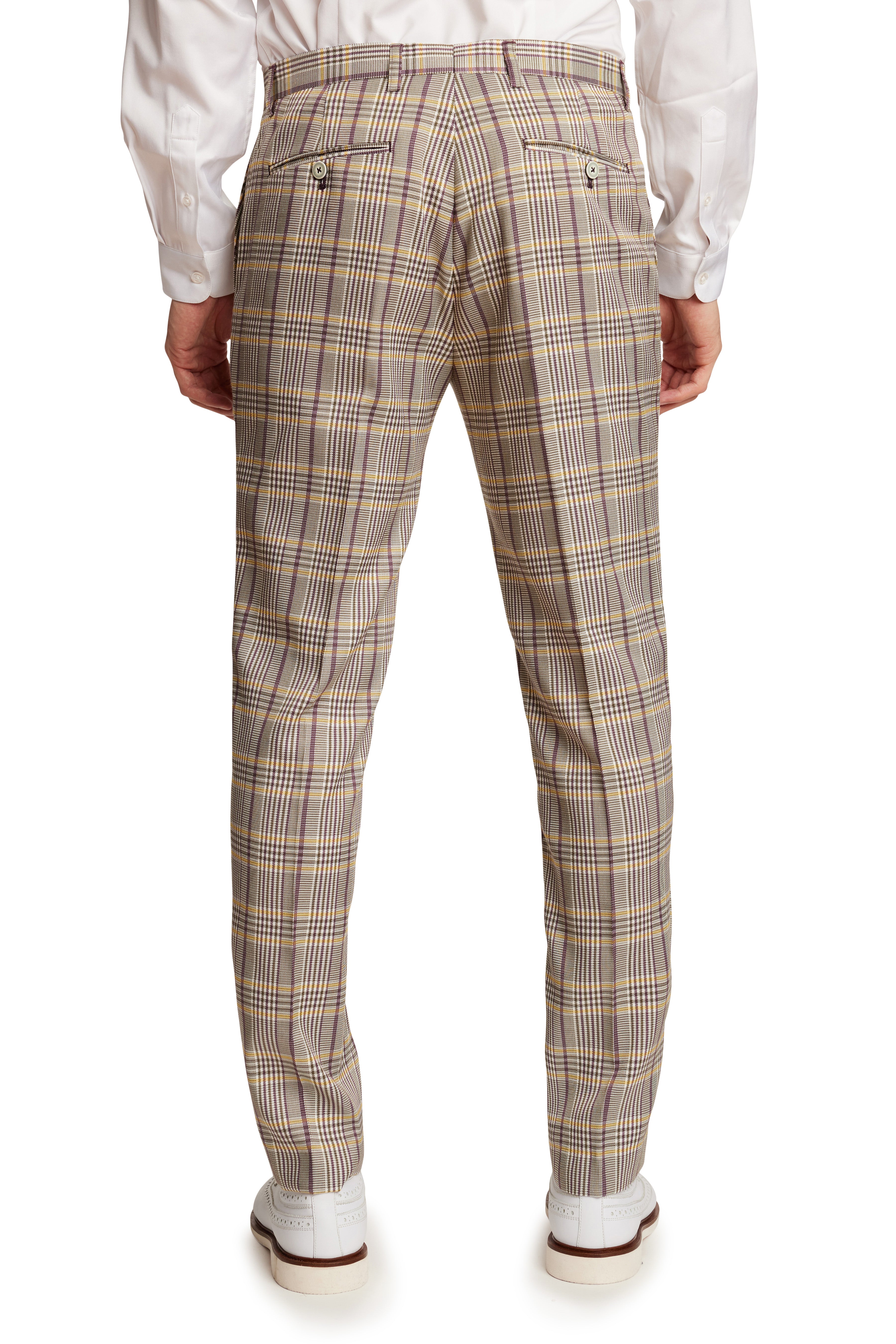 Downing Pants - slim - Olive Yellow Check