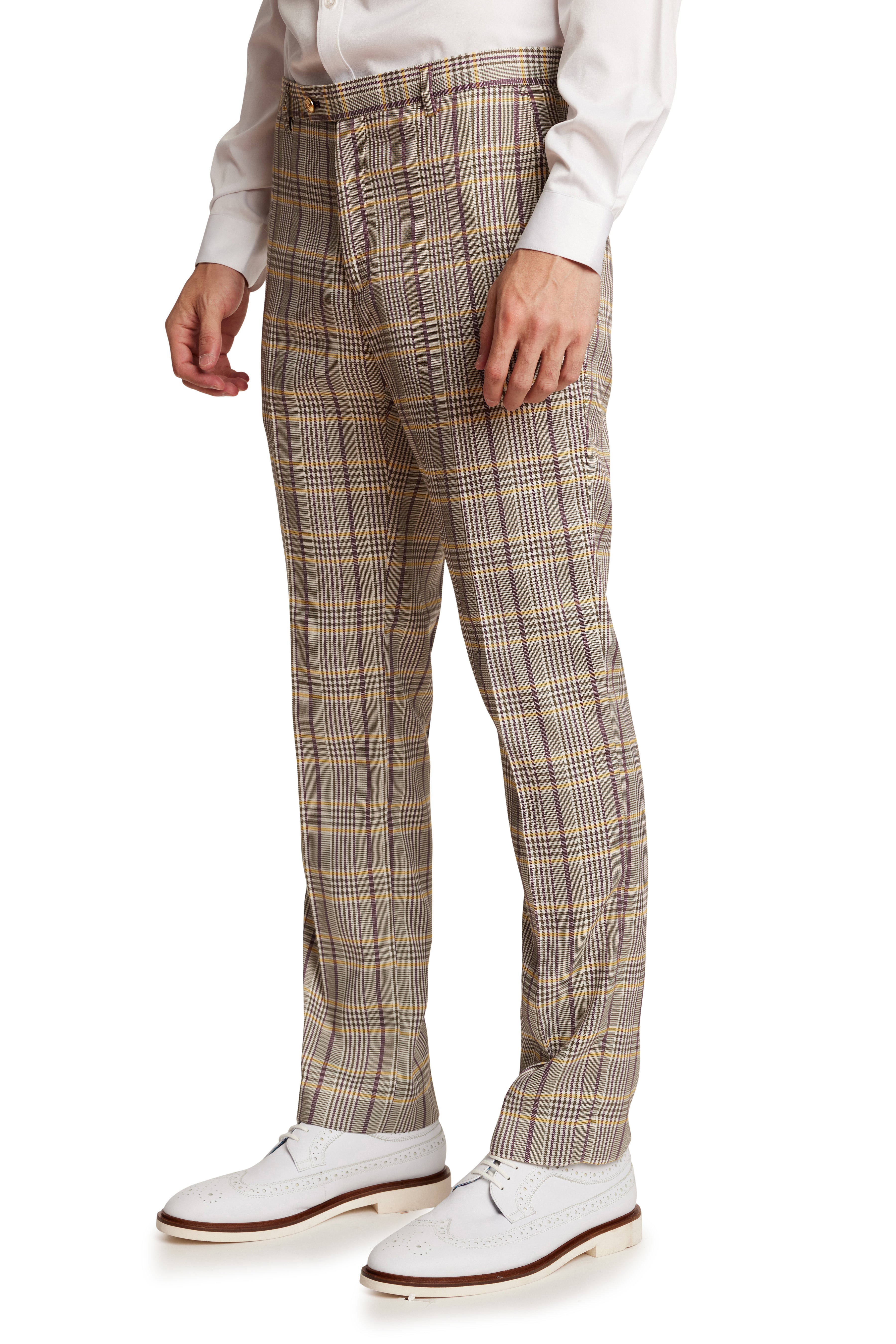 Downing Pants - slim - Olive Yellow Check