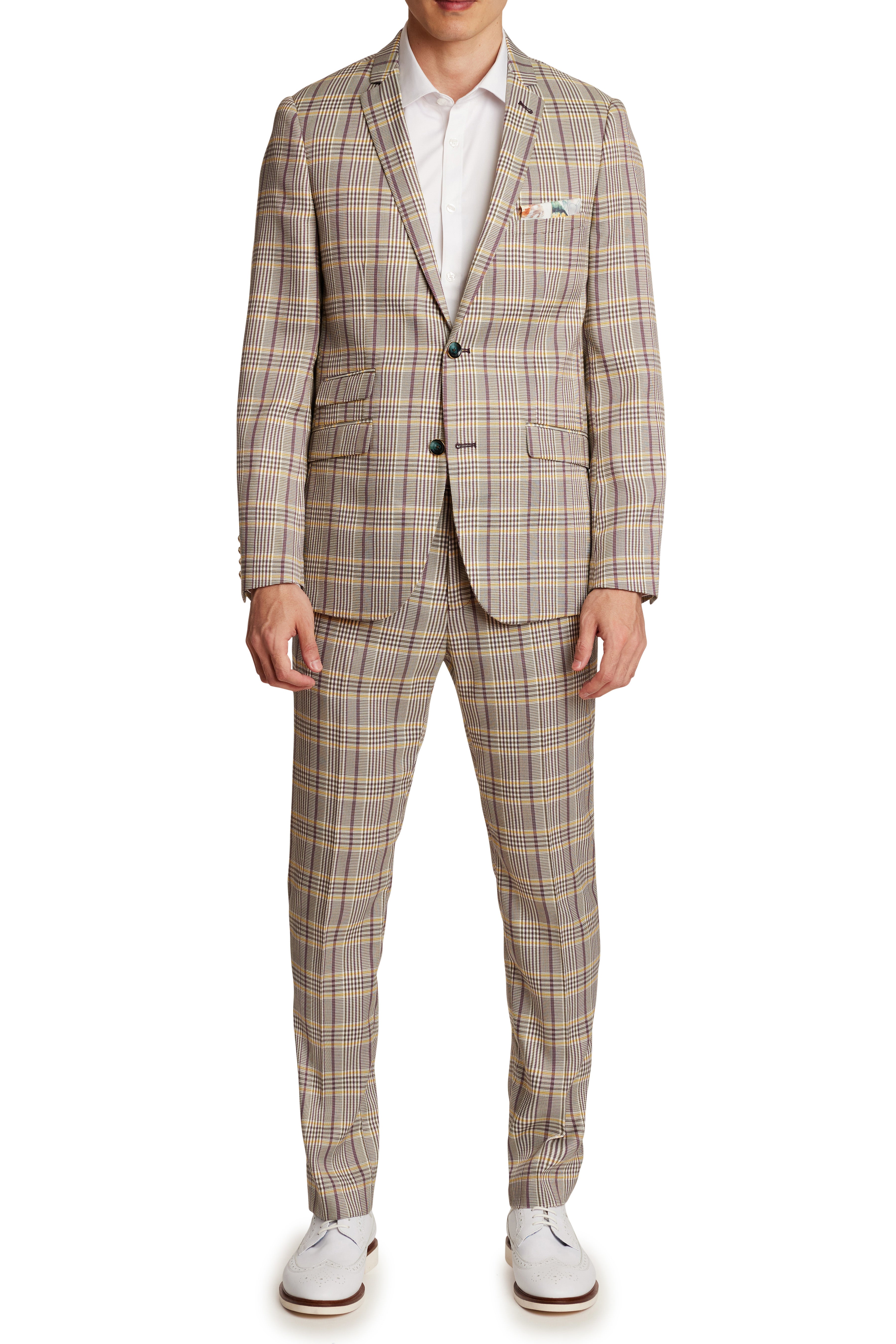 Downing Pants - slim - Olive Yellow Check