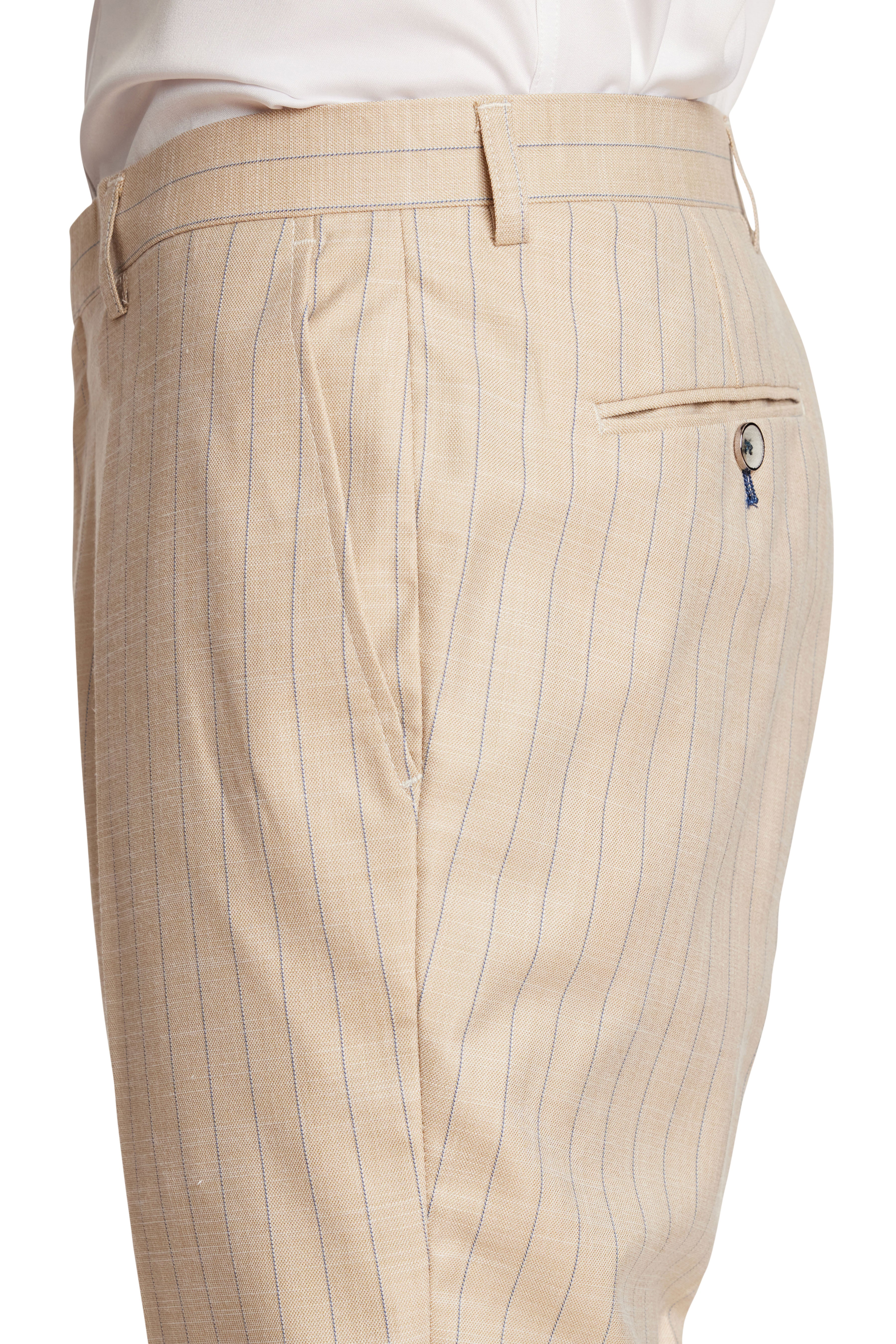 Downing Pants - slim - Natural Blue Pinstripe