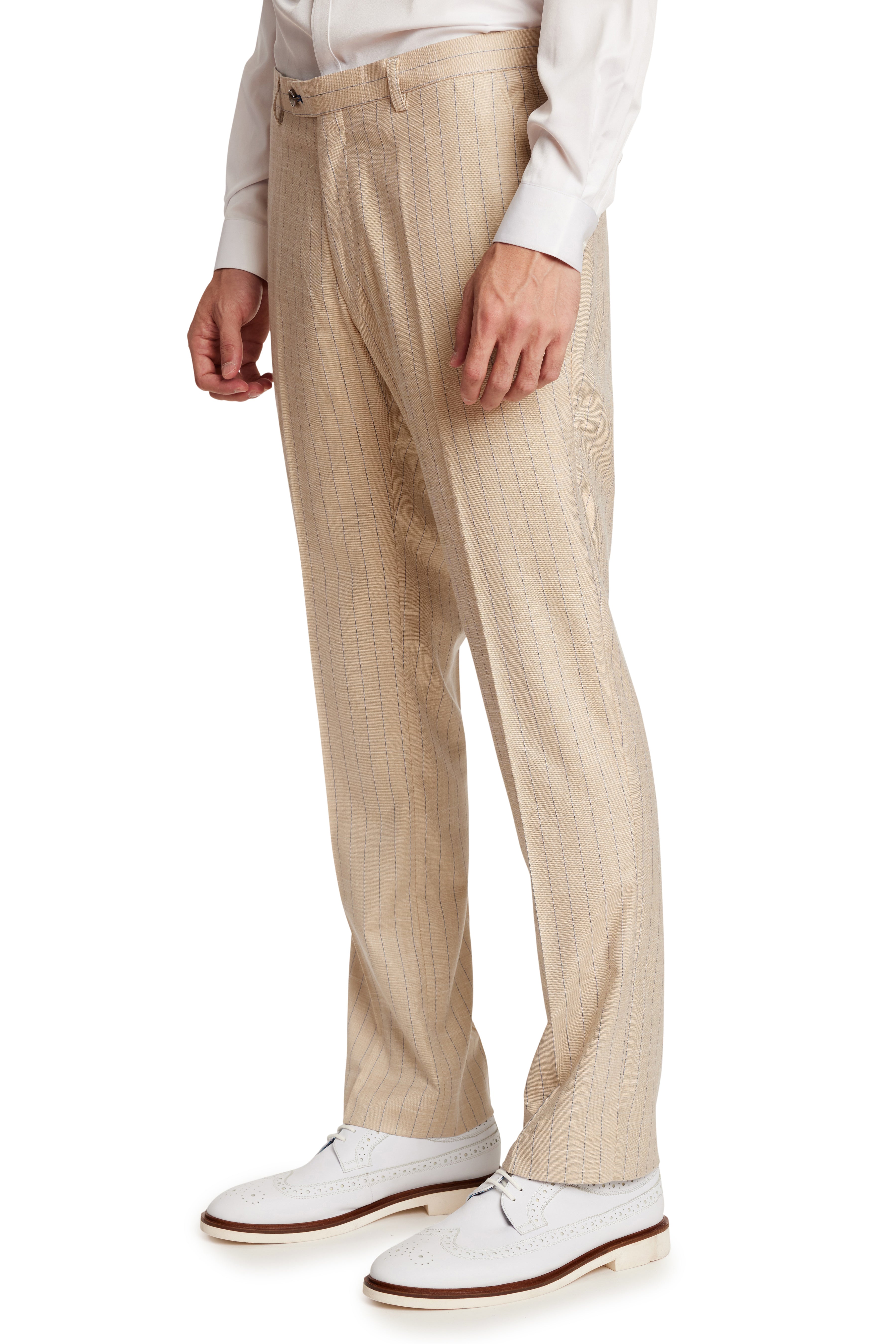 Downing Pants - slim - Natural Blue Pinstripe