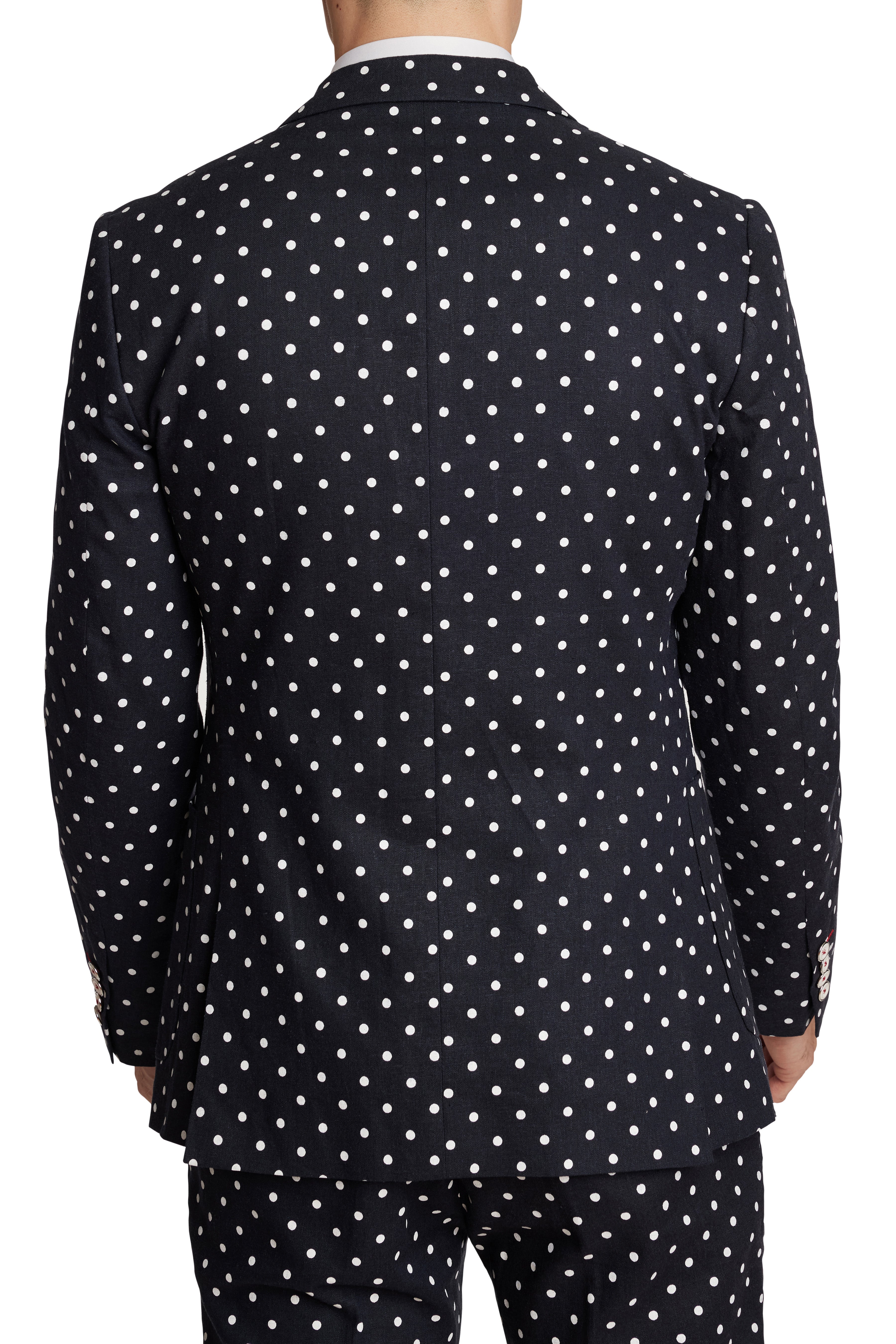 Fleet DB Peak Jacket - slim - Navy White Polka Dot